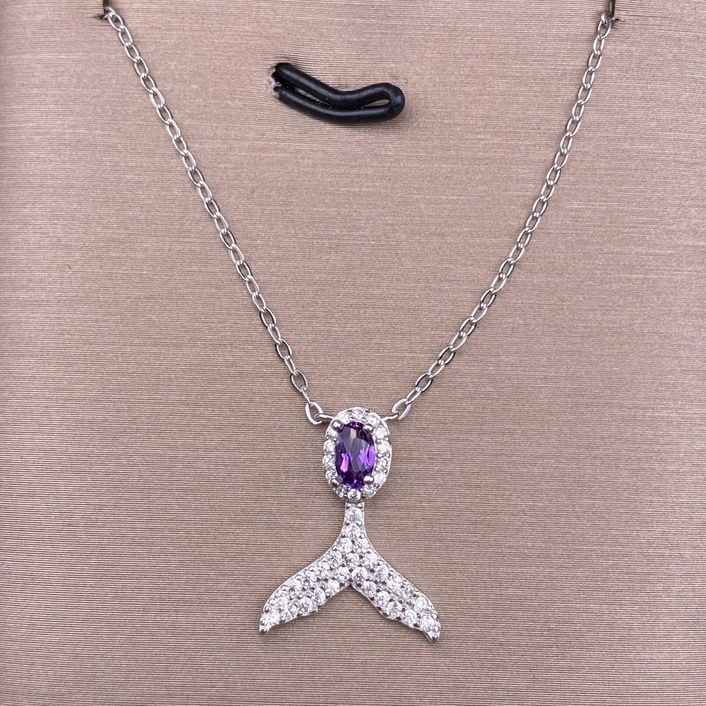 Topaz, citrine, peridot, garnet, amethyst S925 necklace, silver inlaid with full diamonds,s925 collarbone chain, silver-encrusted little rabbit children pendant, garnet quality, pure water flawless