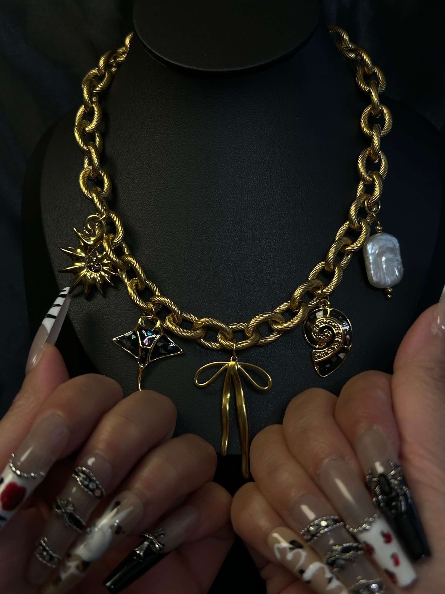 Pendant Necklace 18k gold-plated Titanium Steel Chucky chain Trendy Jewelry 2025 GMJN2