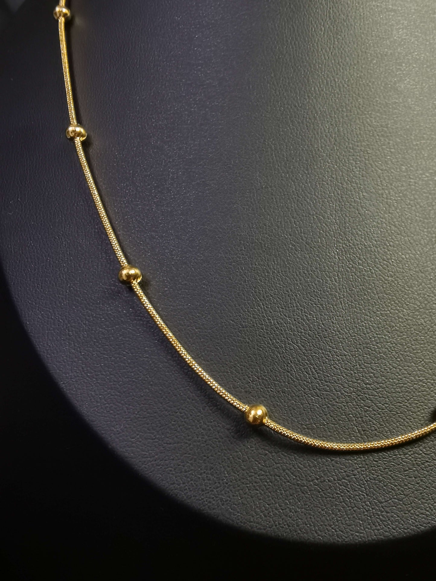 Beaded Chain Necklace 18k gold-plated Titanium Steel Trendy Jewelry 2025 GMJBC11