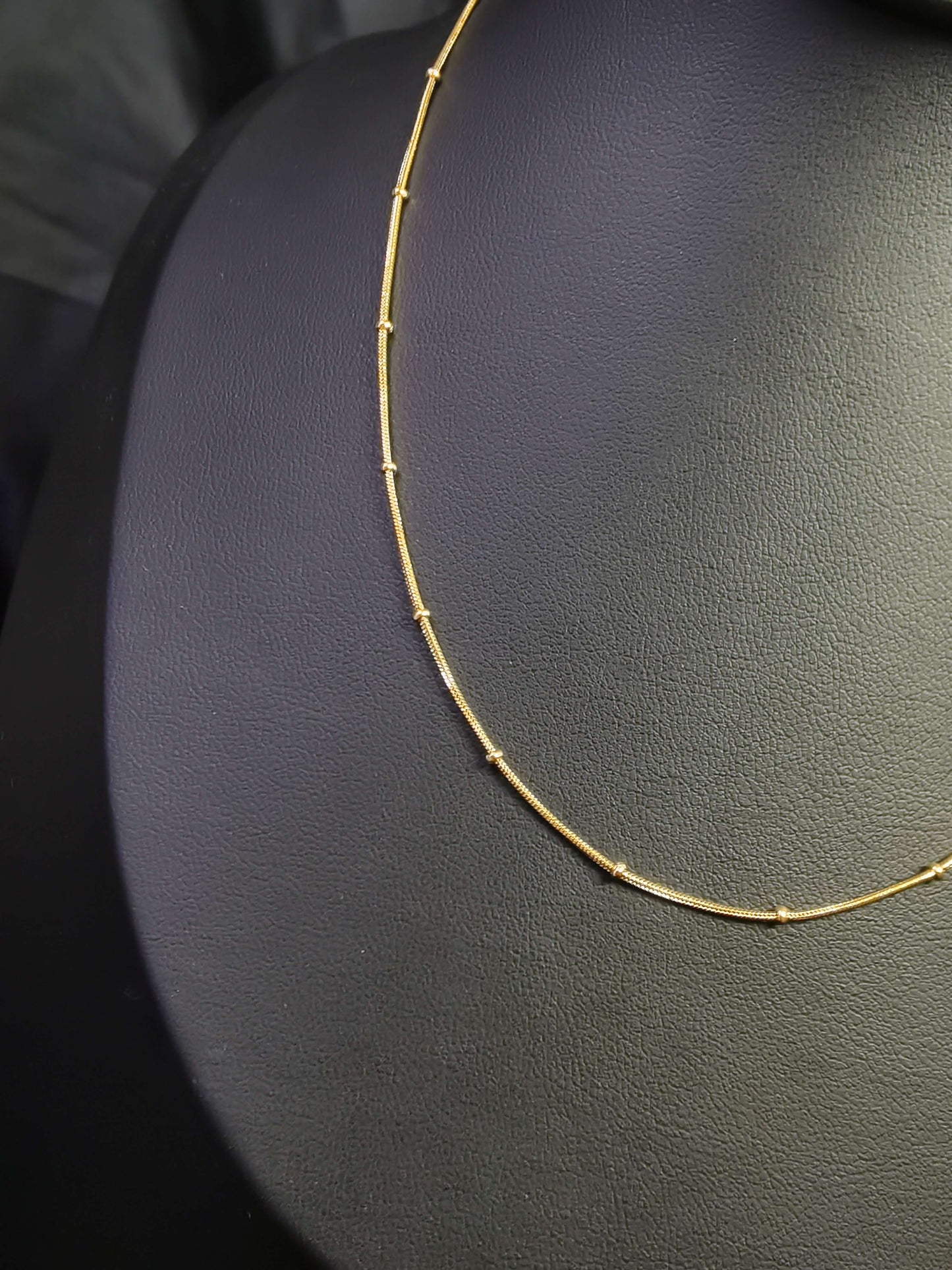 Beaded Chain Necklace 18k gold-plated Titanium Steel Trendy Jewelry 2025 GMJBC12