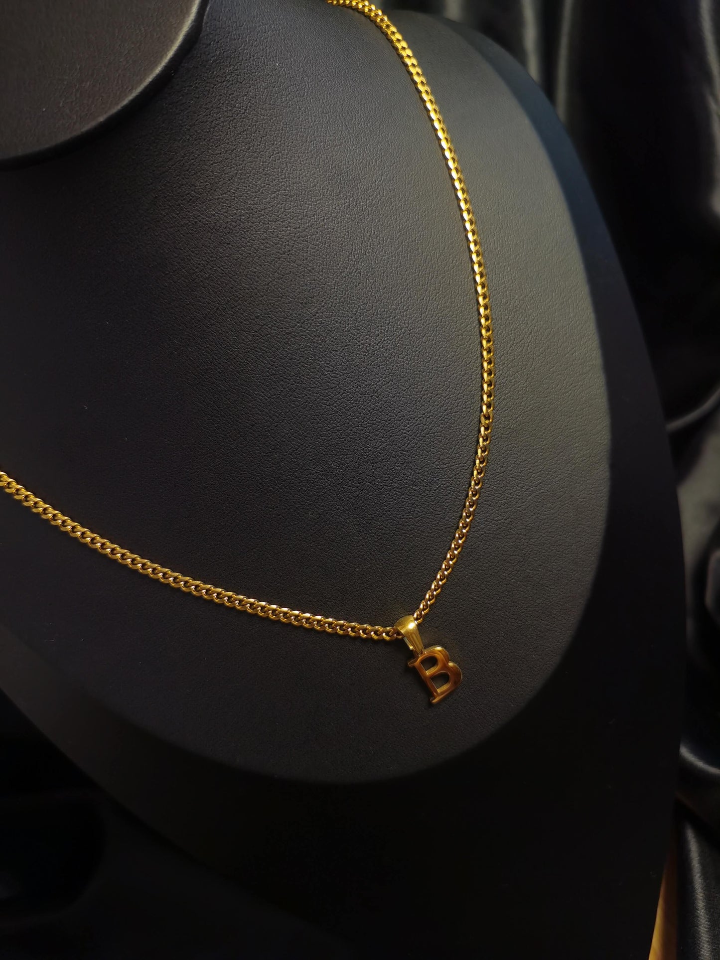 Name Initial Necklace 18k gold-plated Titanium Steel Cuban chain Trendy Jewelry 2025 GMJN30