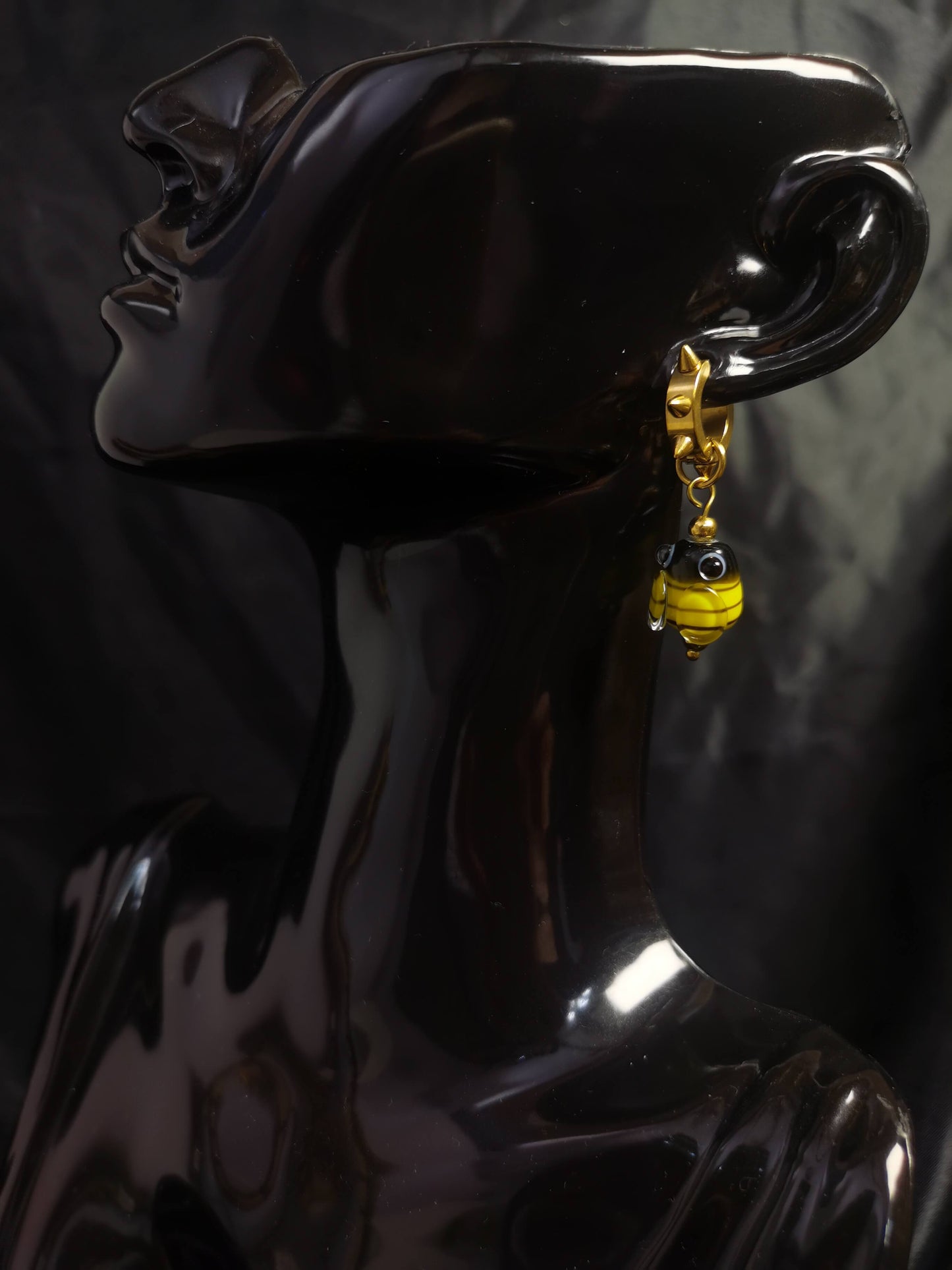 Hoop Earrings 18k gold-plated Titanium Steel Rivet glass GMJE50