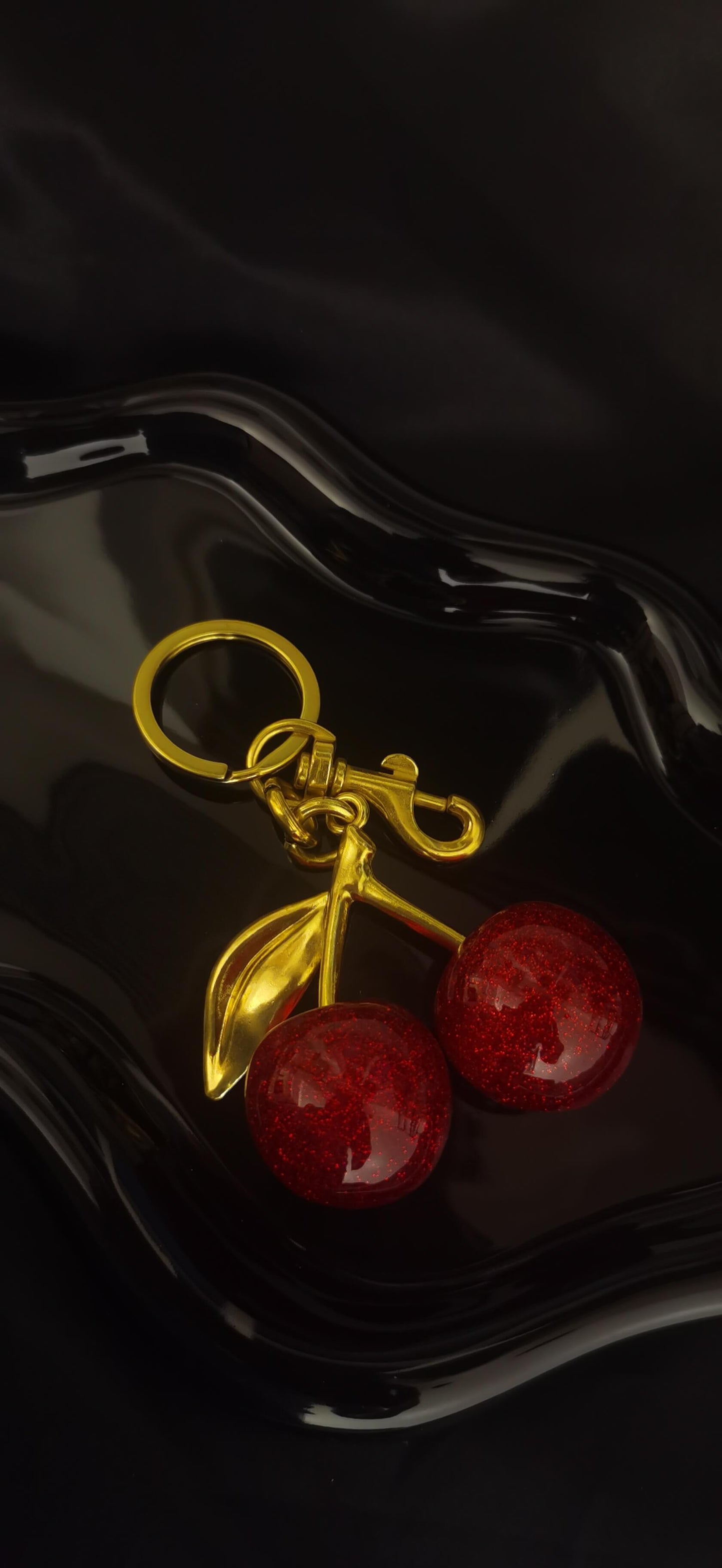 Cherry bag charm 18k gold-plated Titanium Steel Trendy Jewelry 2025 GMA1