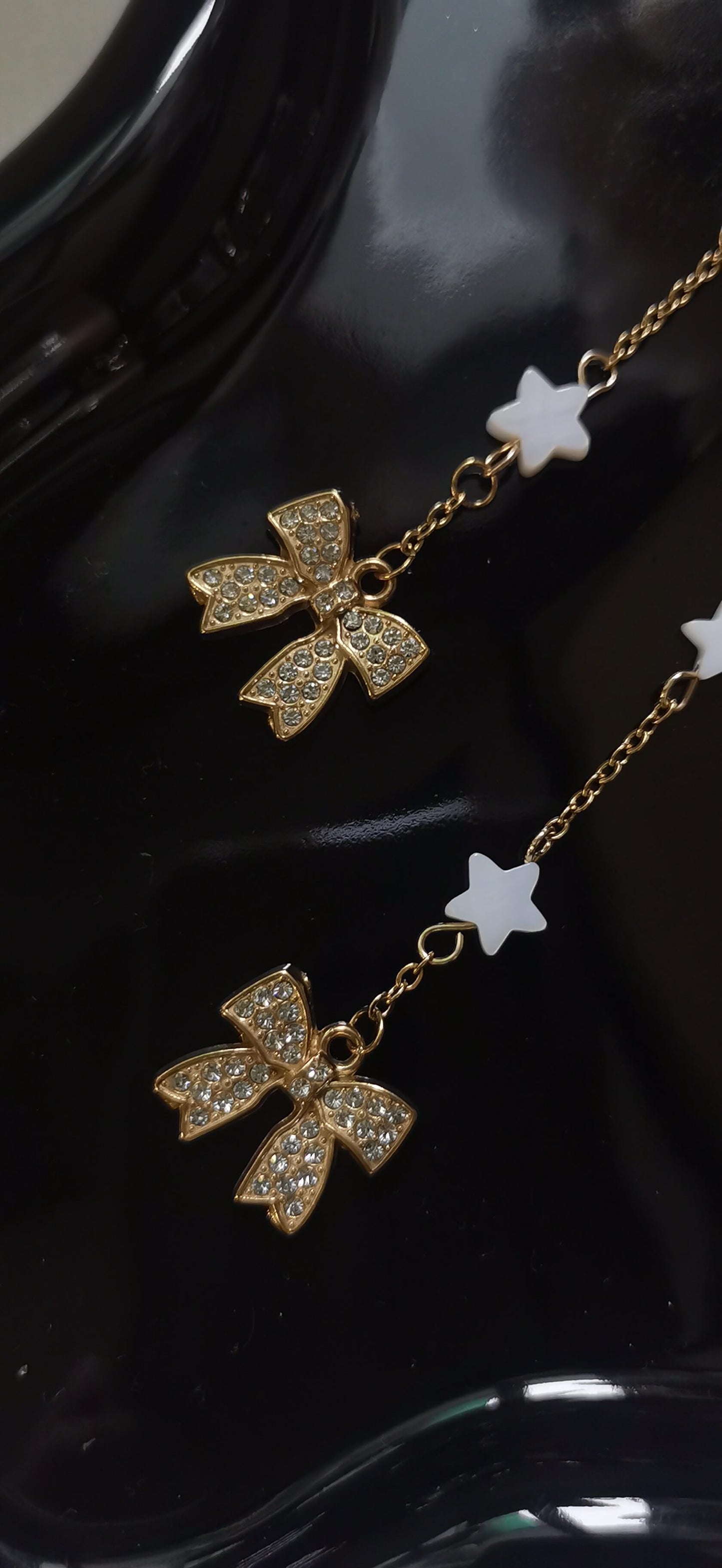 Ear Clip Earrings 18k gold-plated Titanium Steel Bow Knot GMJE53