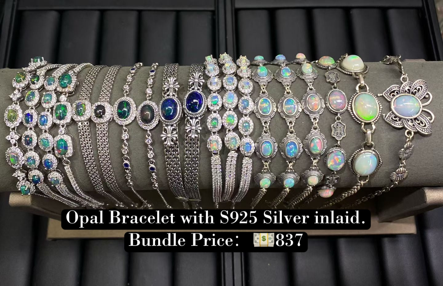 Bundle silver Jewelry Opal Bracelets S925, silver inlaid, NO.B5