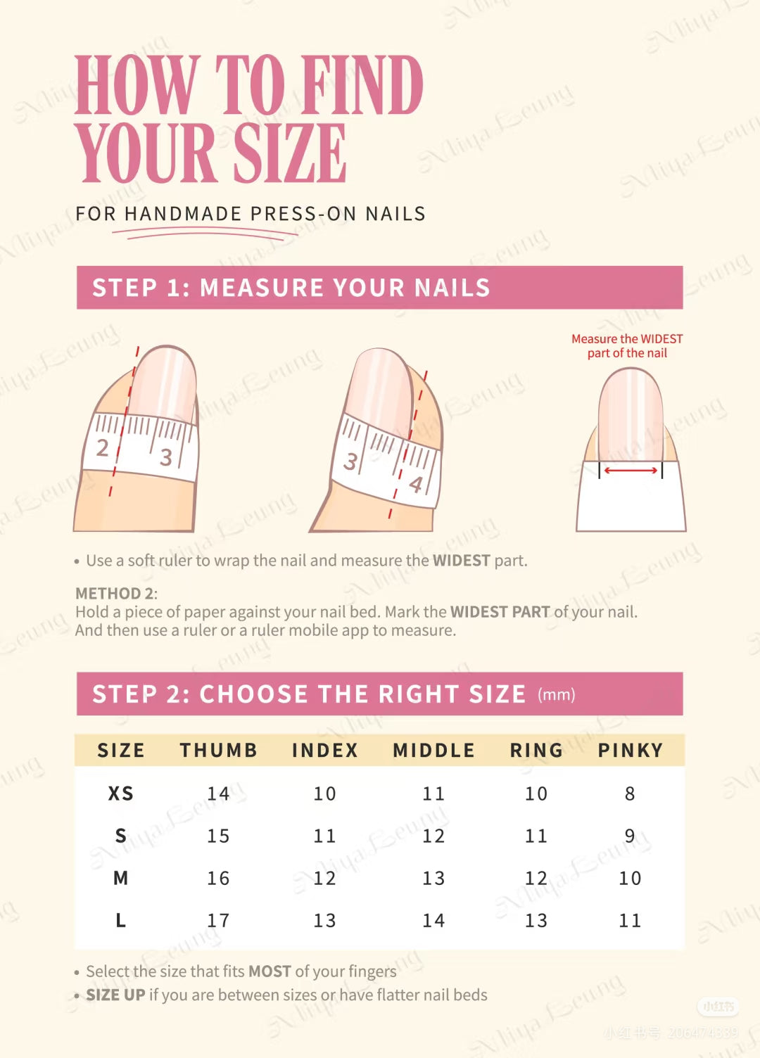 How to find your size for press on nails