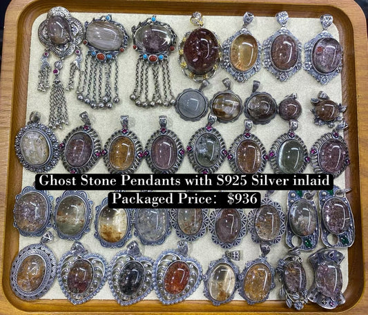 Bundle silver Jewelry  Ghost Stone Pendants S925, silver inlaid, NO.P2