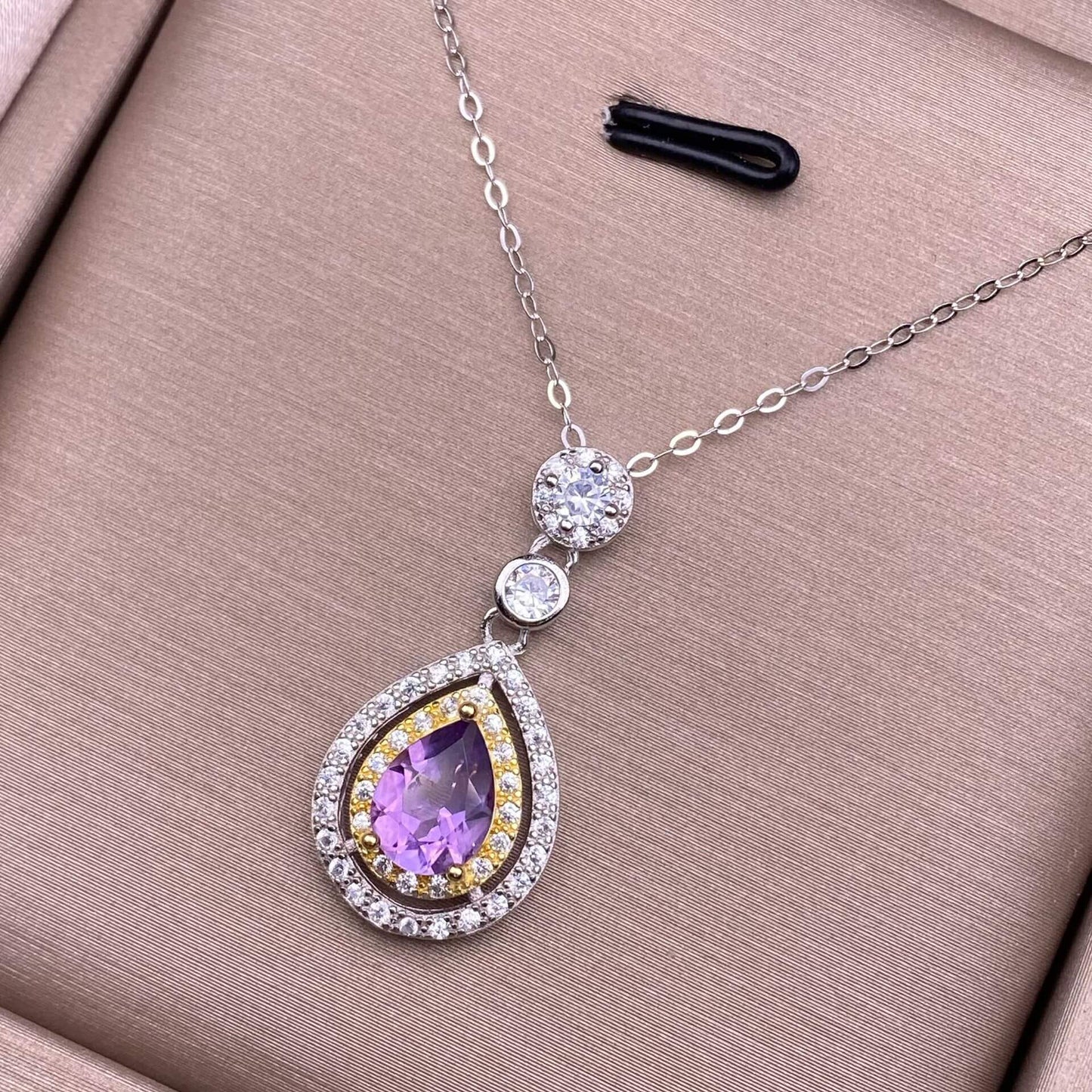 Peridot, topaz, opal, amethyst, pink topaz S925 silver inlaid retro silver cross pendant, aged, personalized and fashionable OL necklace, dazzling and uncluttered trendy Jewelry 2005