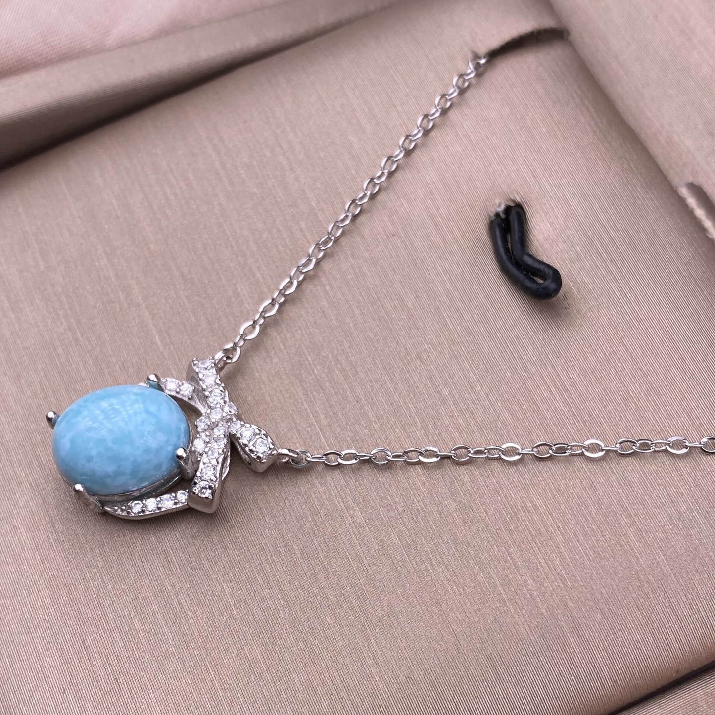 Larimar sea-patterned stone, aquamarine, grape stone, purple lithium spodumene S925 necklace, silver inlaid with full diamonds,s925 collarbone chain, silver-encrusted little rabbit children pendant, garnet quality, pure water flawless