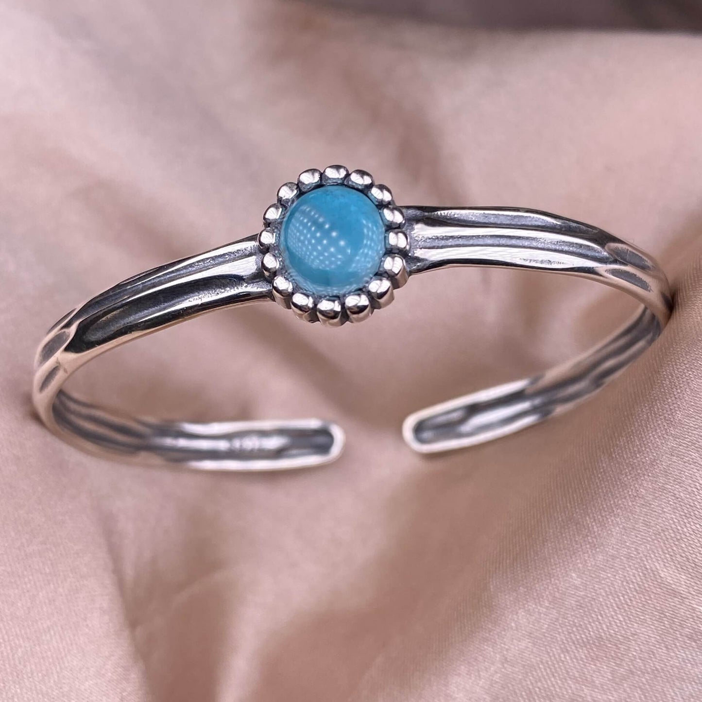 Nan Hong, Golden luck stone, turquoise, Purple Dragon Crystal bangle bracelet S925, silver inlaid, retro open bracelet