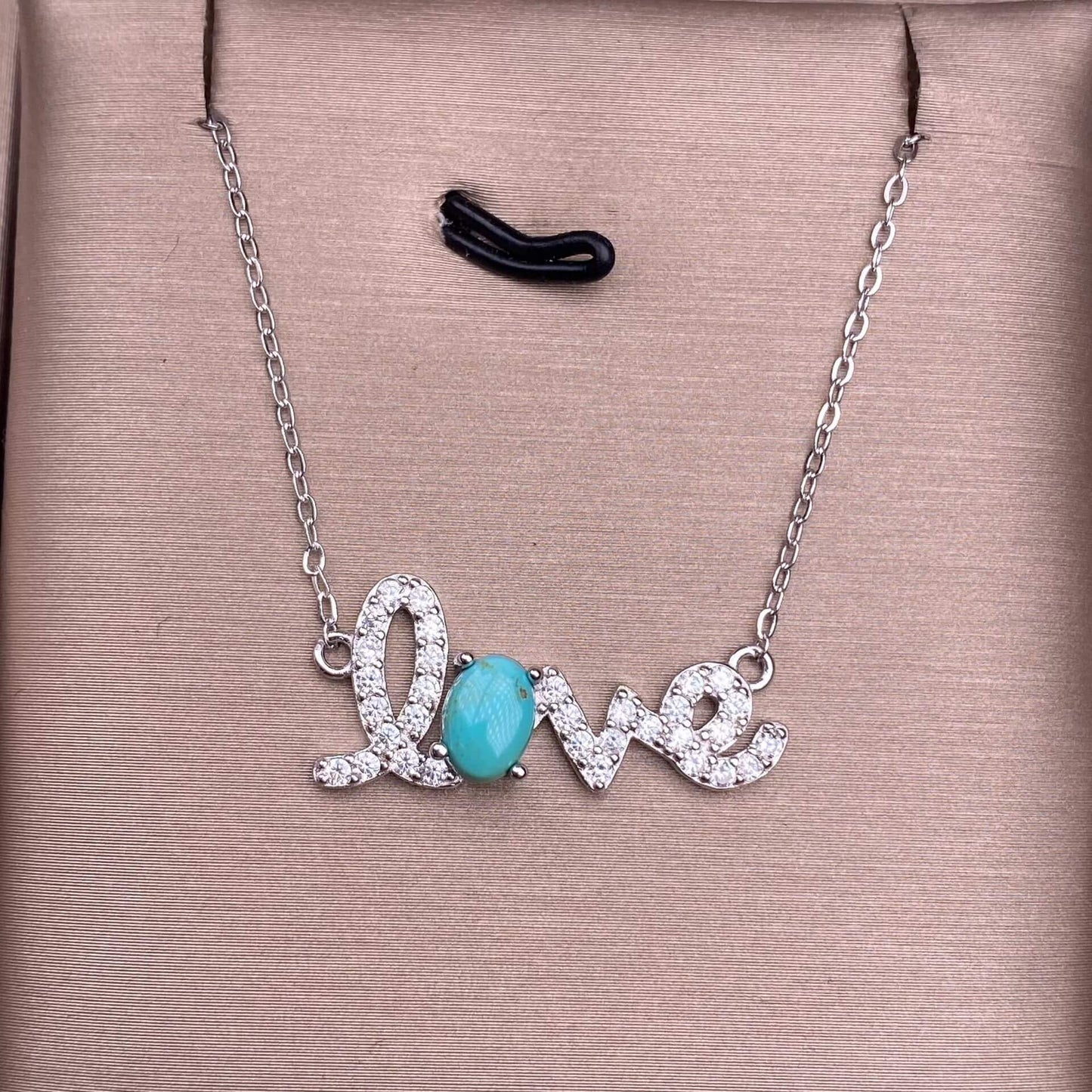 Blue topa, golden stone, turquoise S925 necklace, silver inlaid with full diamonds, exquisite light luxury evening wear chain fashionable office lady