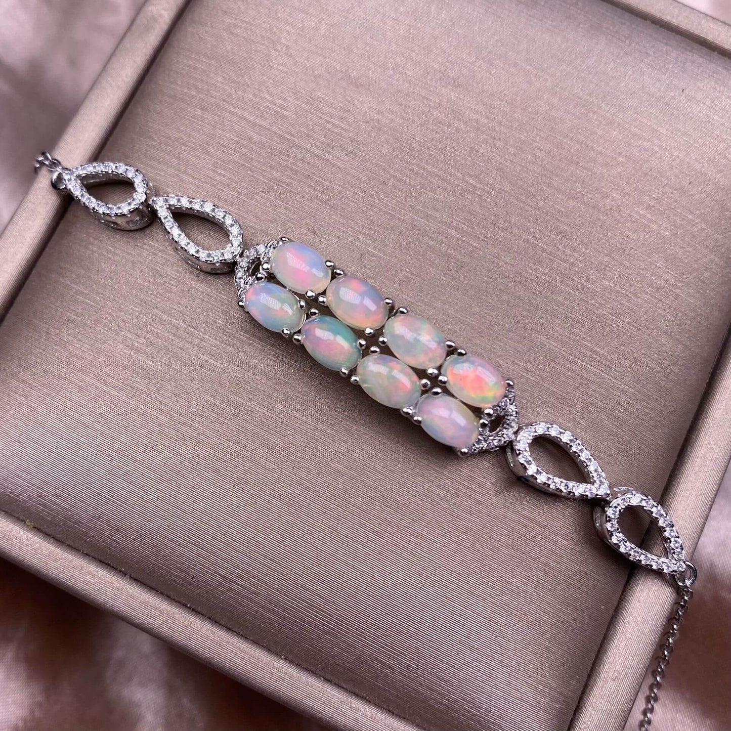 Opal Turquoise Bracelet S925 silver inlaid  silver jewelry chain Trendy Jewelry 2025