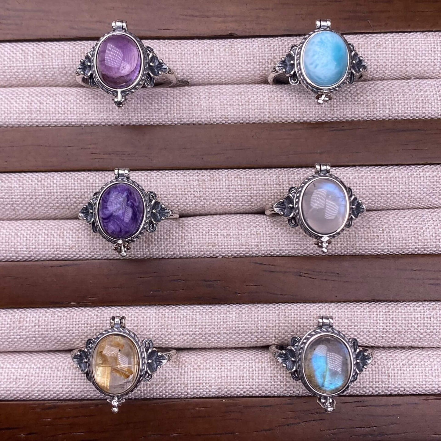 s925 Silver , Natural Stone.Amethyst sea-patterned stone, purple dragon crystal blue moonstone, grey moonstone ring, s925, silver inlaid,&nbsp;Jewelry 2025 GMSR1