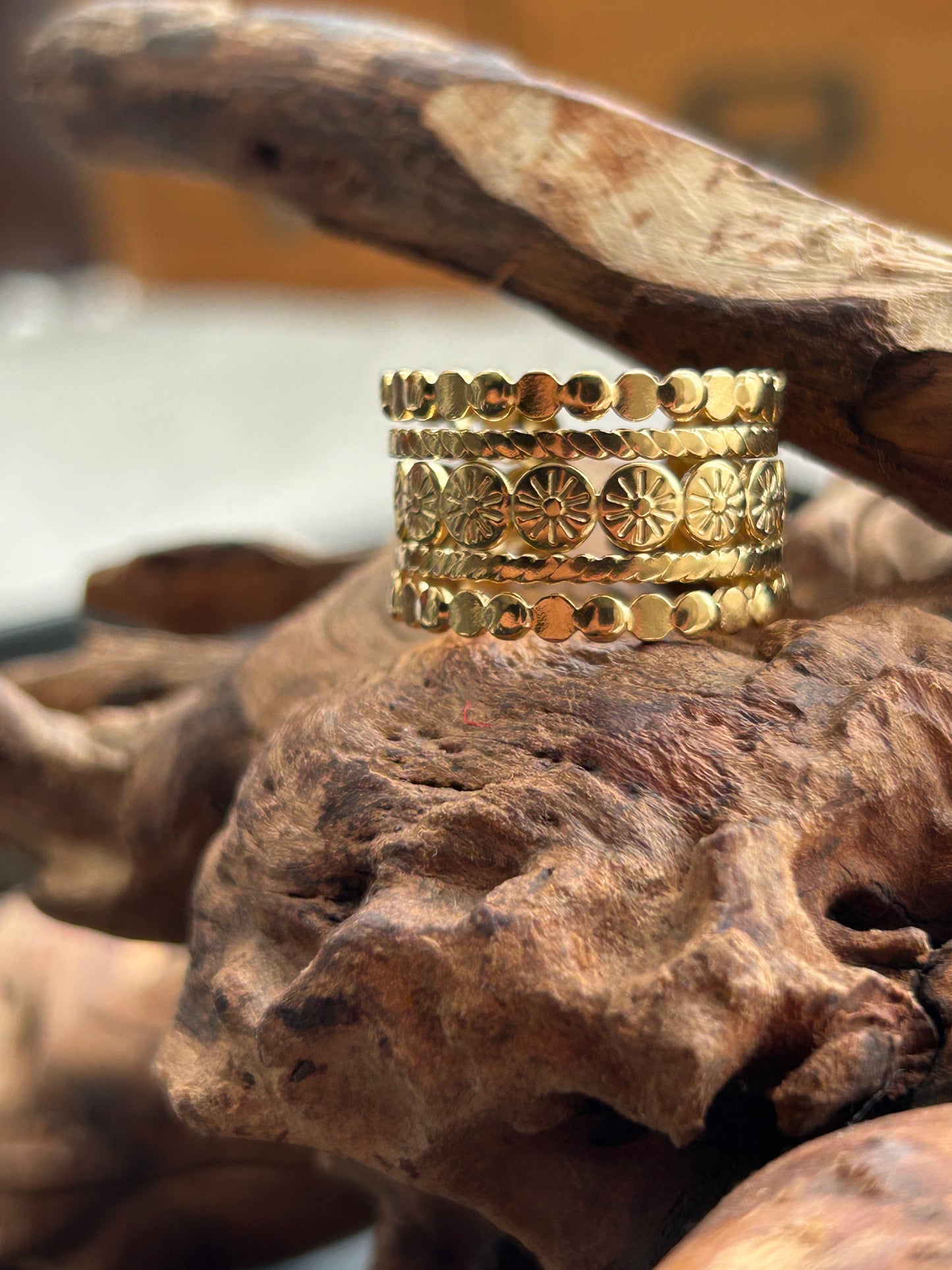 Lace Ring 18k gold-plated Titanium Steel GMJR1