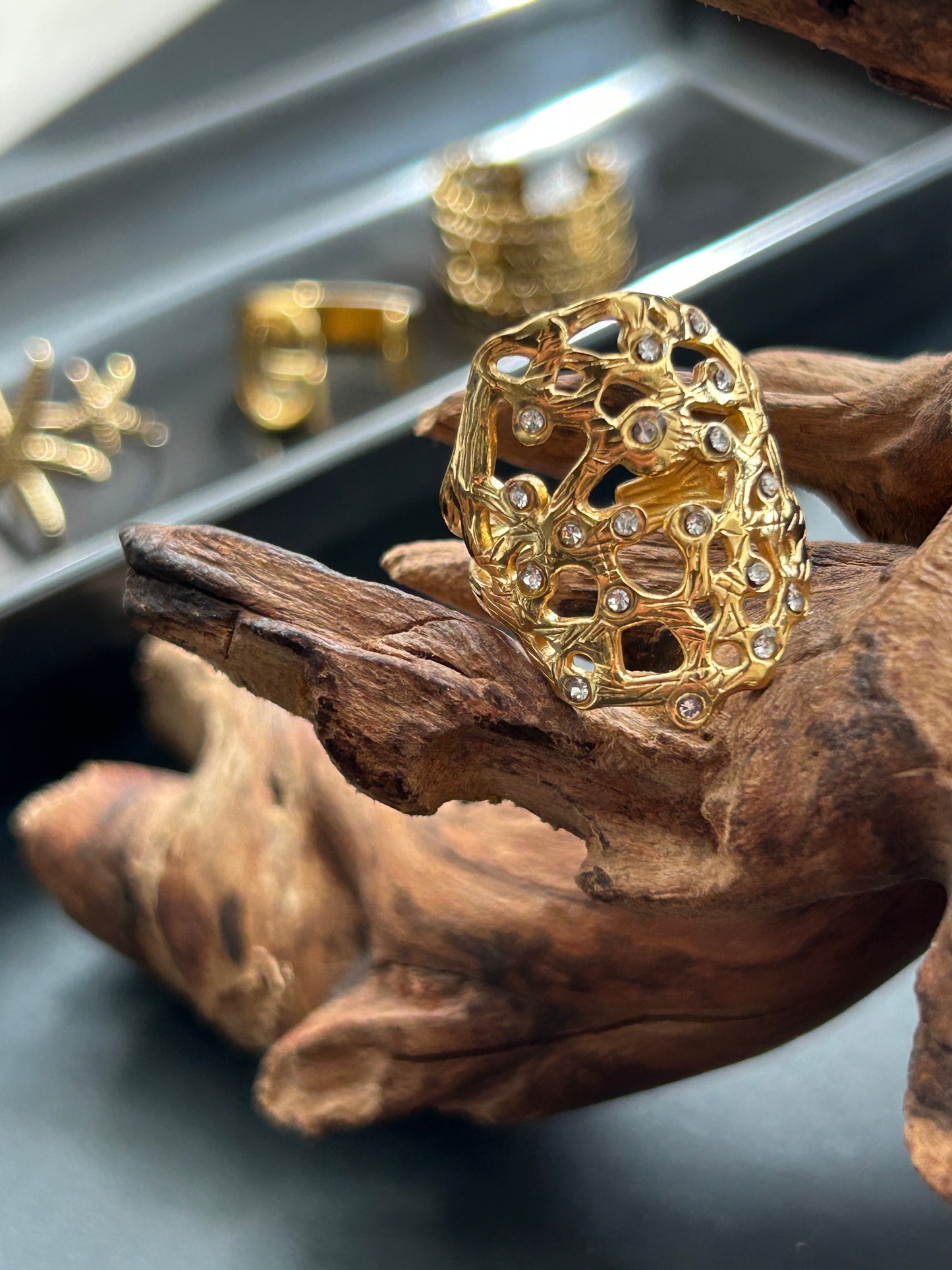 Galaxy Ring 18k gold-plated Titanium Steel GMJR6