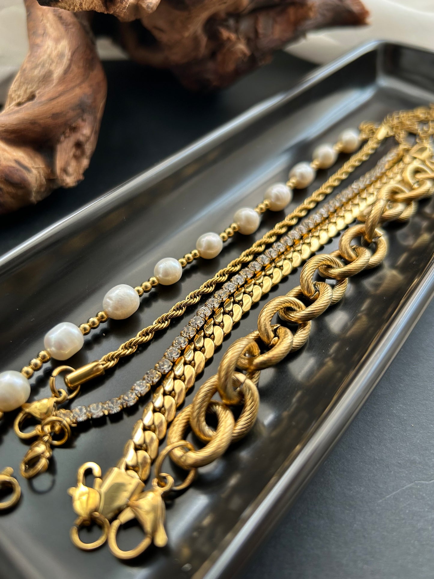 Bracelet 18k gold-plated Titanium Steel Zircon chain Trendy Jewelry 2025 GMJB4