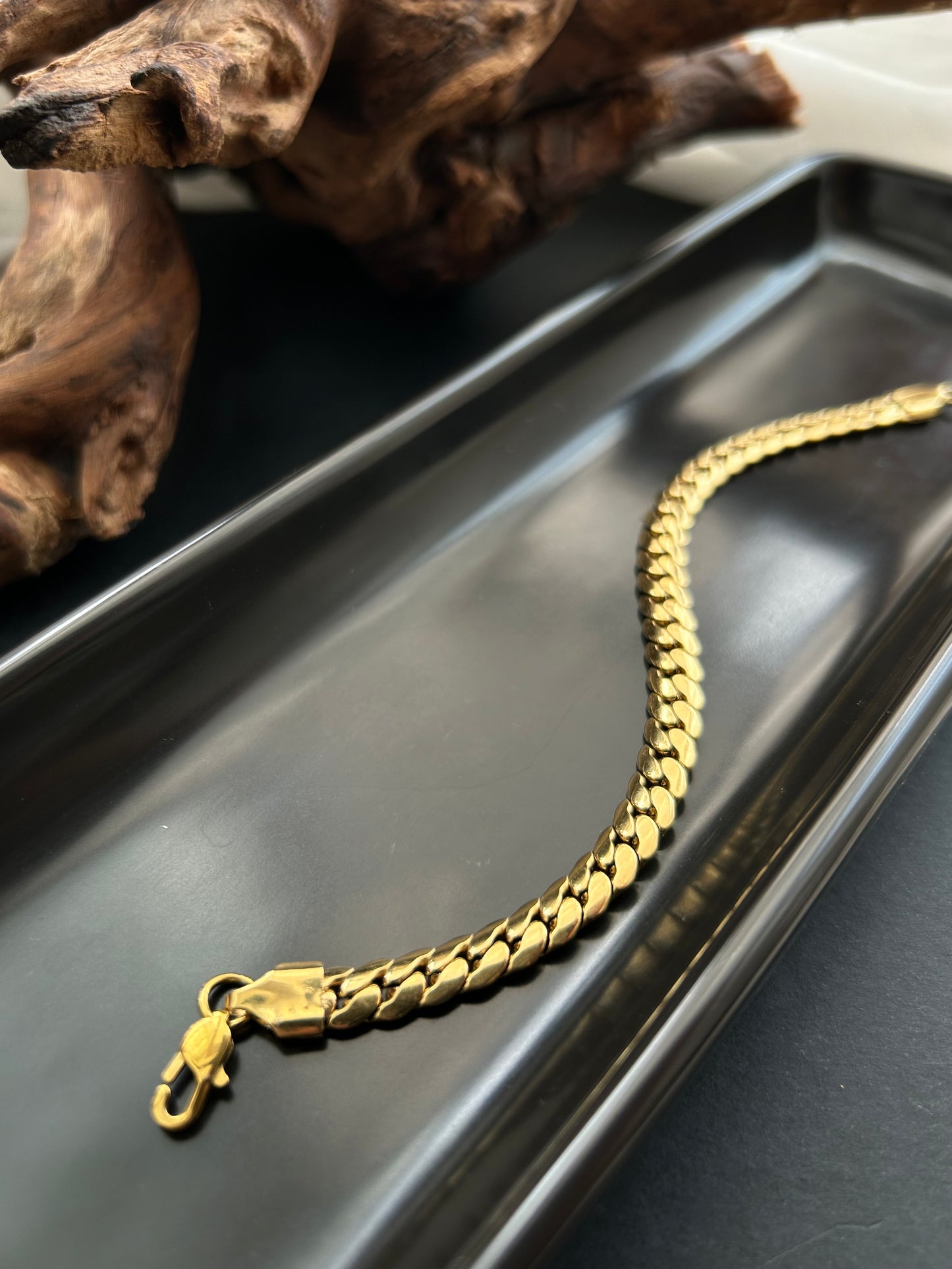 Bracelet 18k gold-plated Titanium Steel Cuban chain Trendy Jewelry 2025 GMJB3