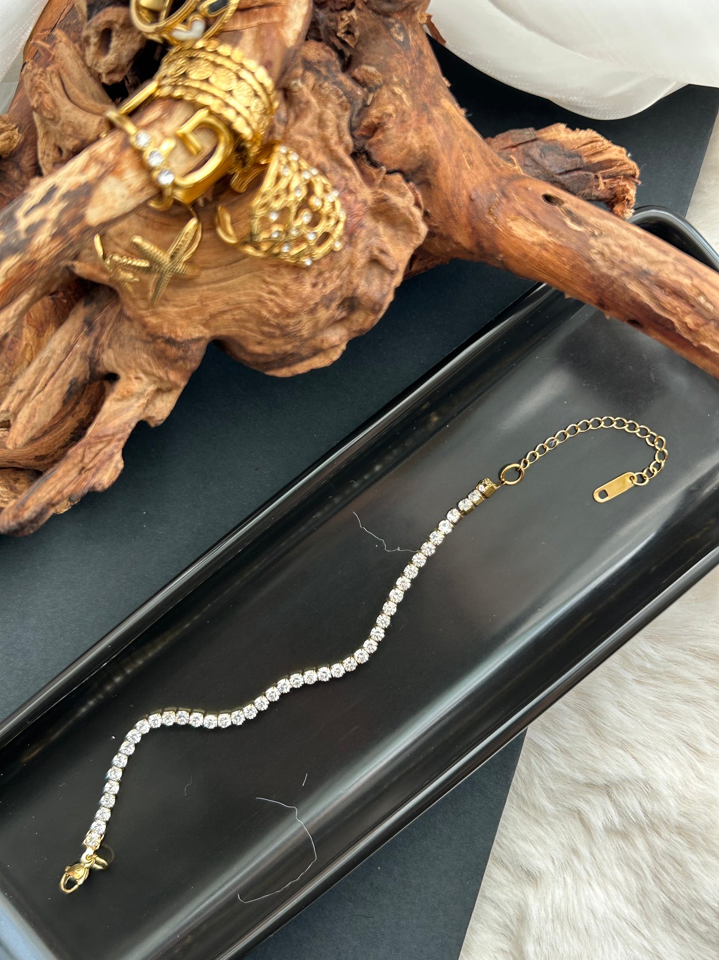 Bracelet 18k gold-plated Titanium Steel Zircon chain Trendy Jewelry 2025 GMJB4