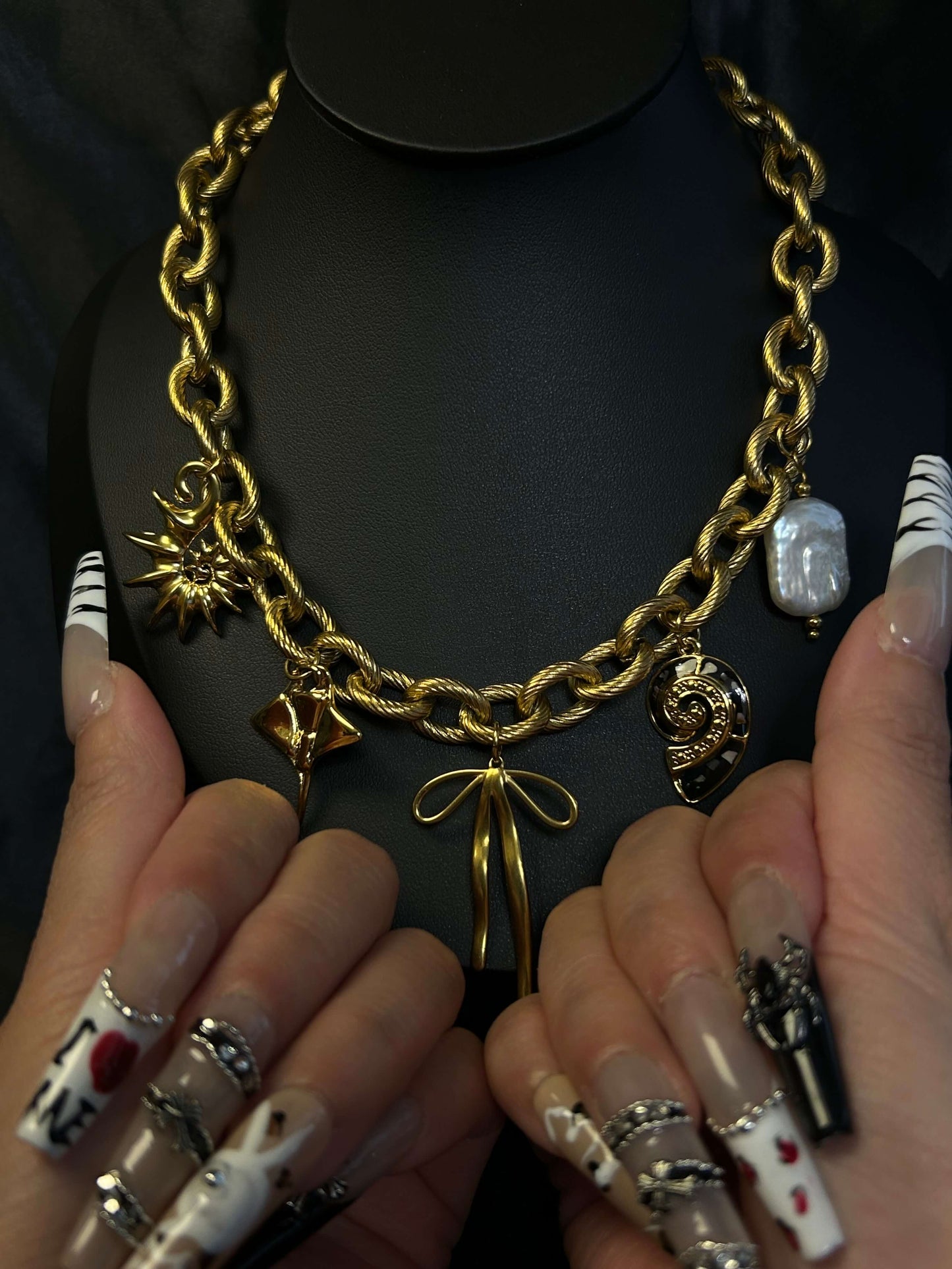 Pendant Necklace 18k gold-plated Titanium Steel Chucky chain Trendy Jewelry 2025 GMJN2