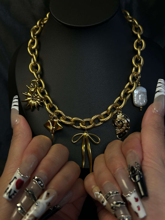 Pendant Necklace 18k gold-plated Titanium Steel Chucky chain Trendy Jewelry 2025 GMJN2