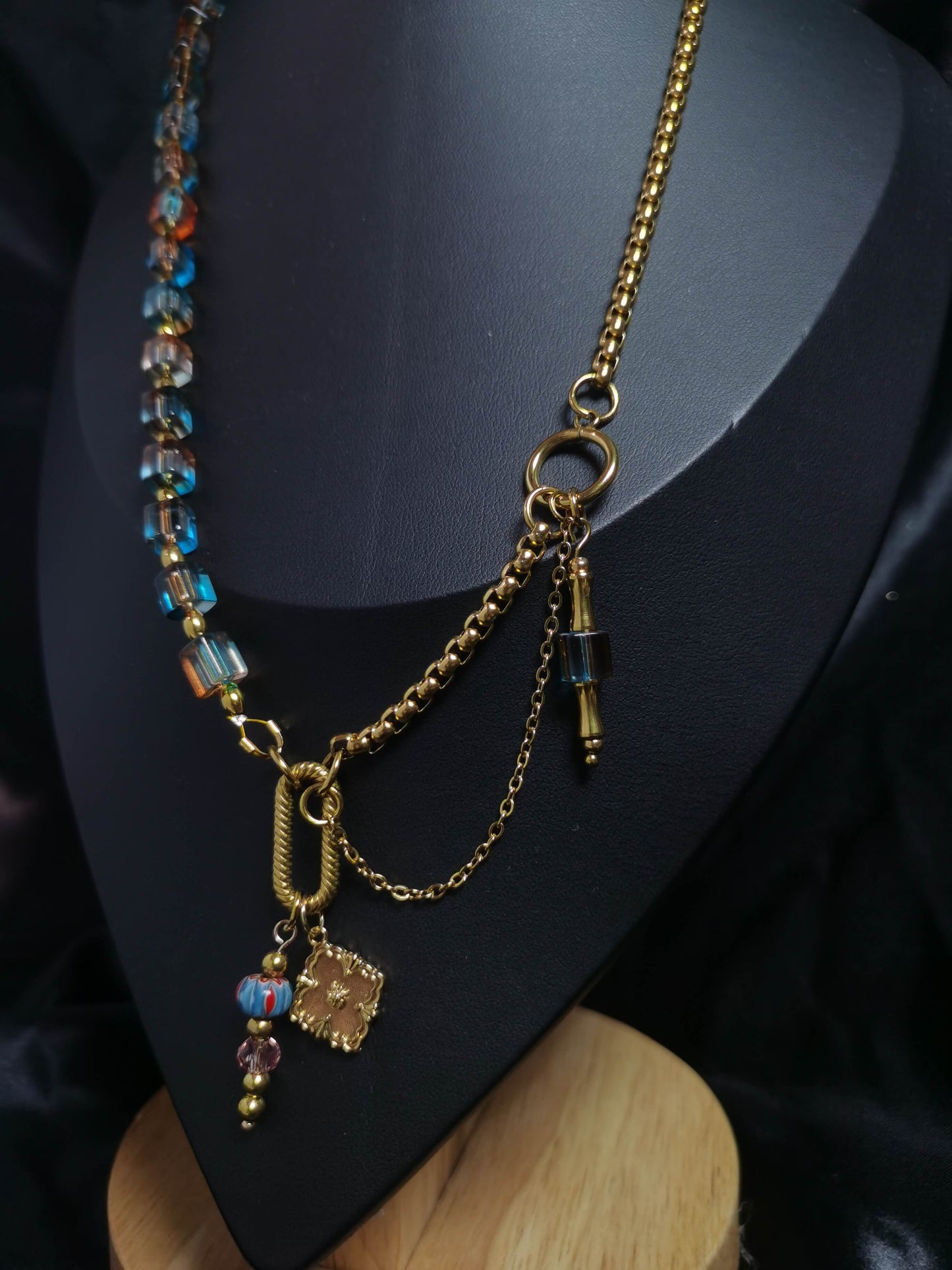 Joint Necklace 18k gold-plated Titanium Steel  Glass chain Trendy Jewelry 2025 GMJN4