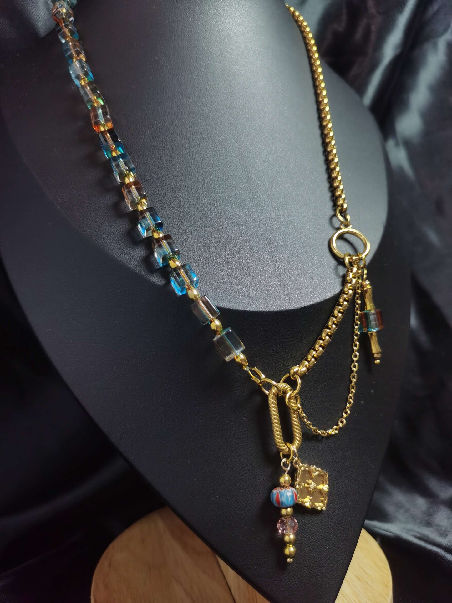 Joint Necklace 18k gold-plated Titanium Steel  Glass chain Trendy Jewelry 2025 GMJN4