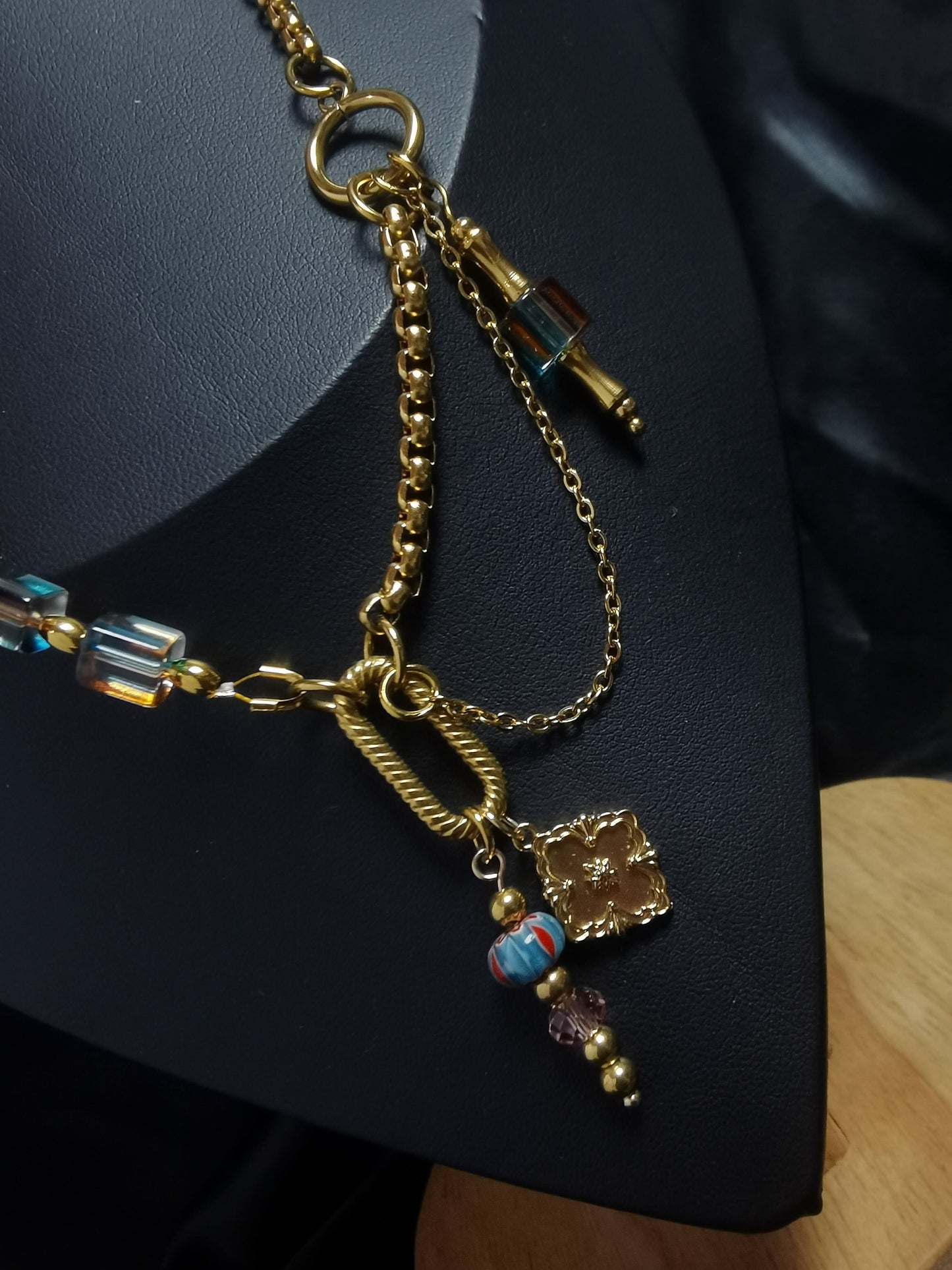 Joint Necklace 18k gold-plated Titanium Steel  Glass chain Trendy Jewelry 2025 GMJN4