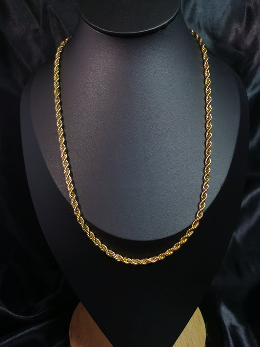 Rope Chain Necklace 18k gold-plated Titanium Steel Trendy Jewelry 2025 GMJBC1