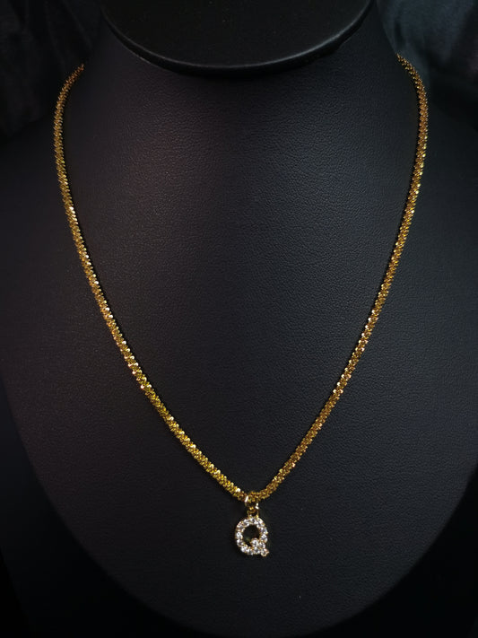 Name Initial Necklace 18k gold-plated Titanium Steel Galaxy chain Trendy Jewelry 2025 GMJN12