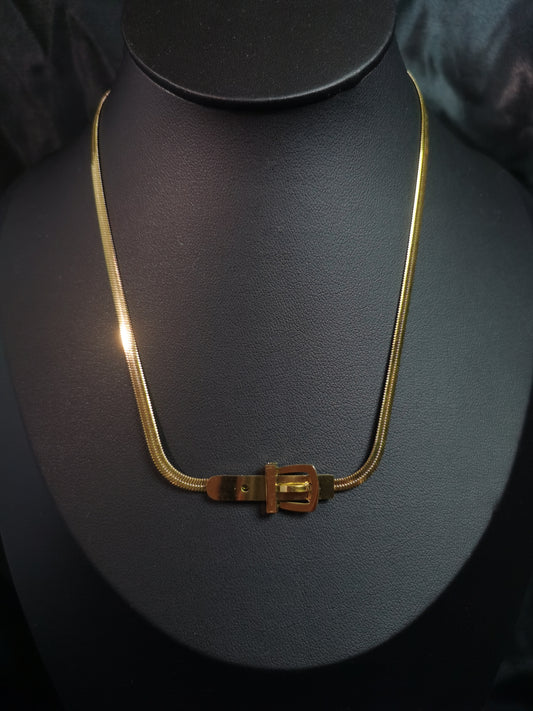 Buckle Necklace 18k gold-plated Titanium Steel Snake chain Trendy Jewelry 2025 GMJN14