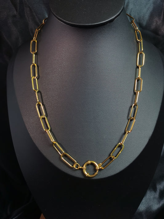 Clip Chain Necklace 18k gold-plated Titanium Steel Trendy Jewelry 2025 GMJBC4