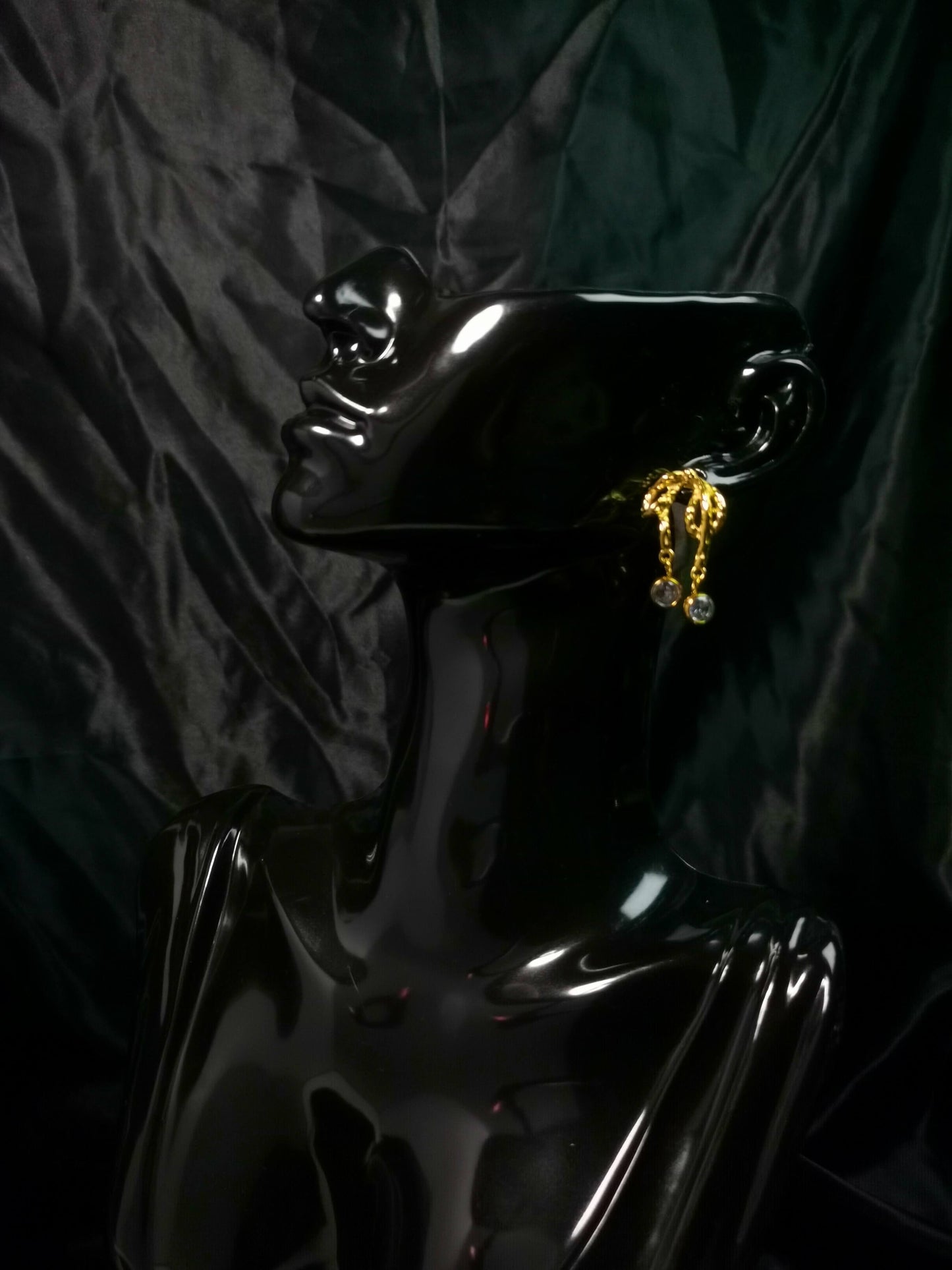 Bow knot Earrings Zircon 18k gold-plated Titanium Steel Jewelry GMJE1