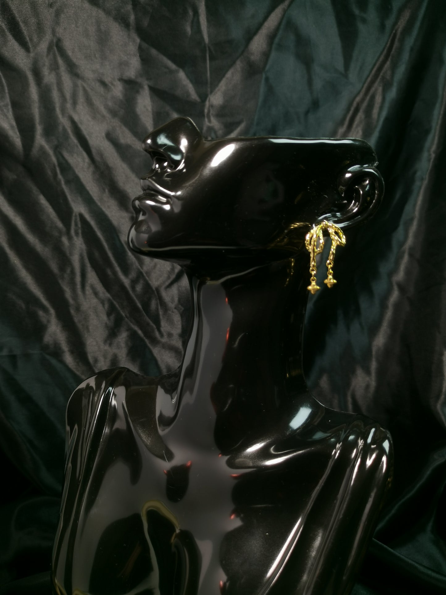 Bow knot Earrings tiny starry 18k gold-plated Titanium Steel GMJE2