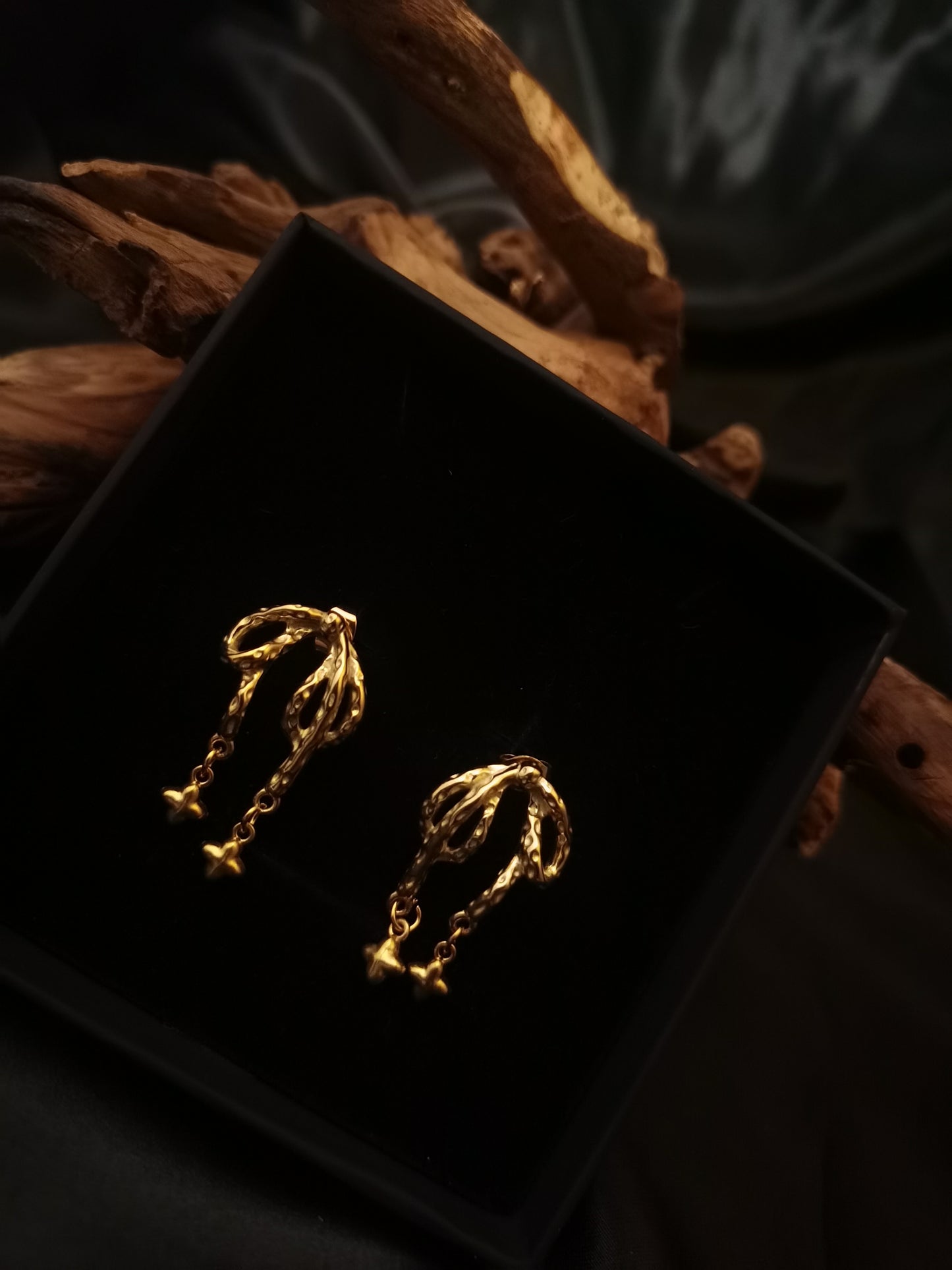 Bow knot Earrings tiny starry 18k gold-plated Titanium Steel GMJE2