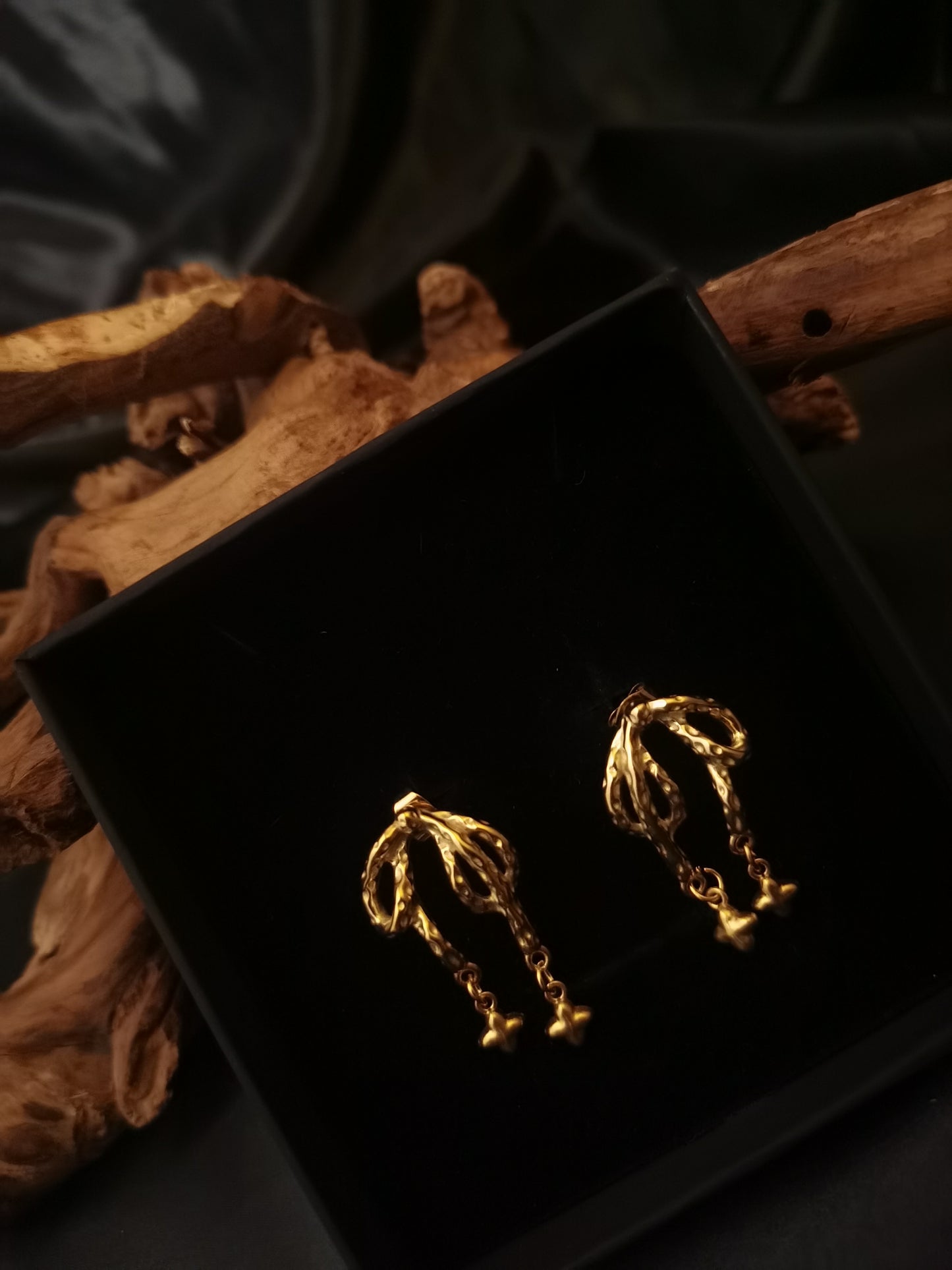 Bow knot Earrings tiny starry 18k gold-plated Titanium Steel GMJE2