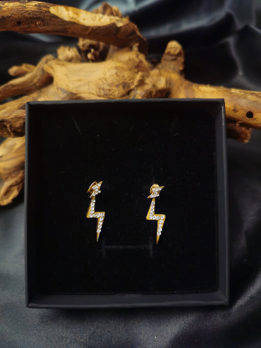Double Lightning Earrings 18k gold-plated Titanium Steel GMJE6