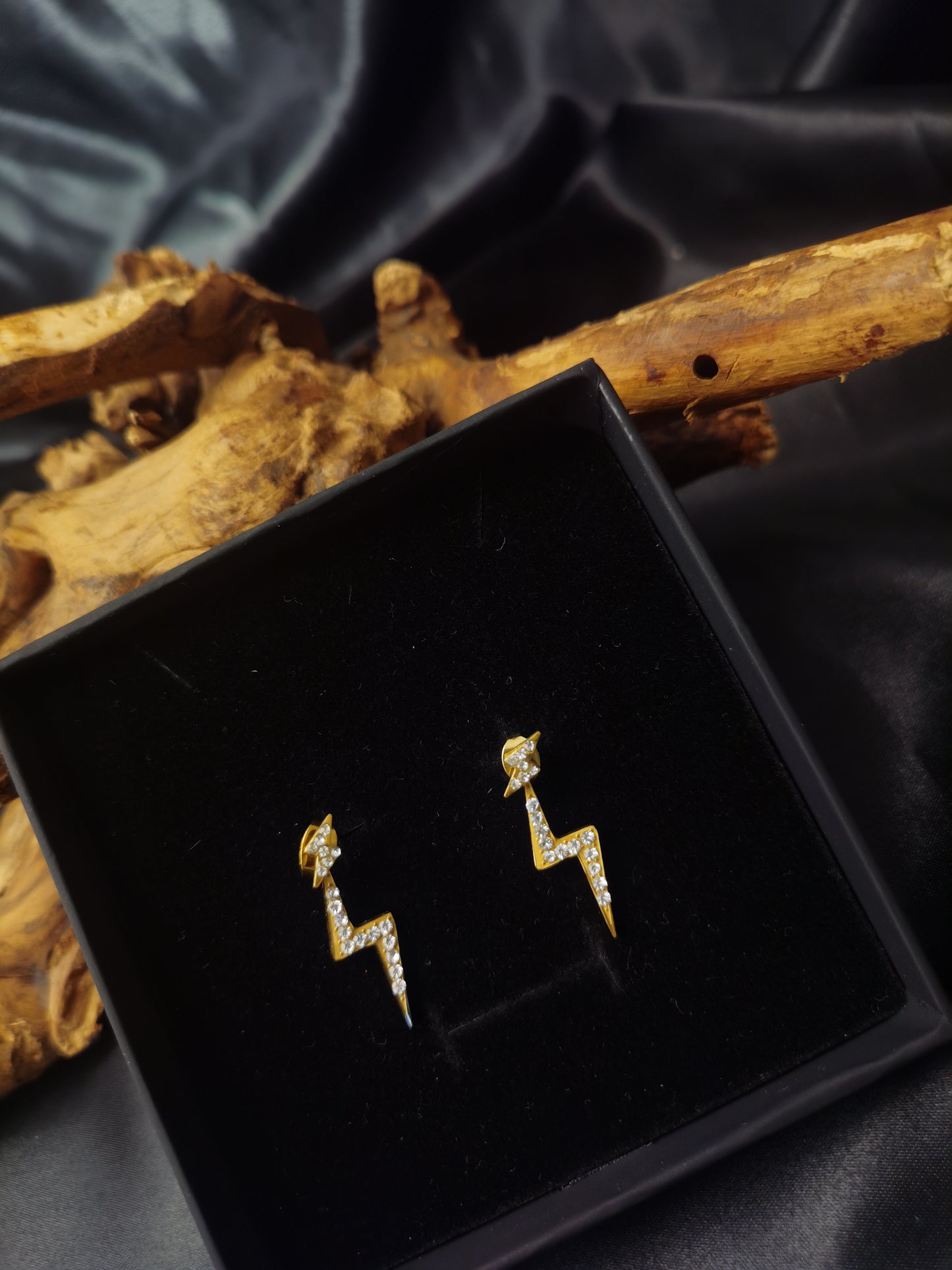 Double Lightning Earrings 18k gold-plated Titanium Steel GMJE6