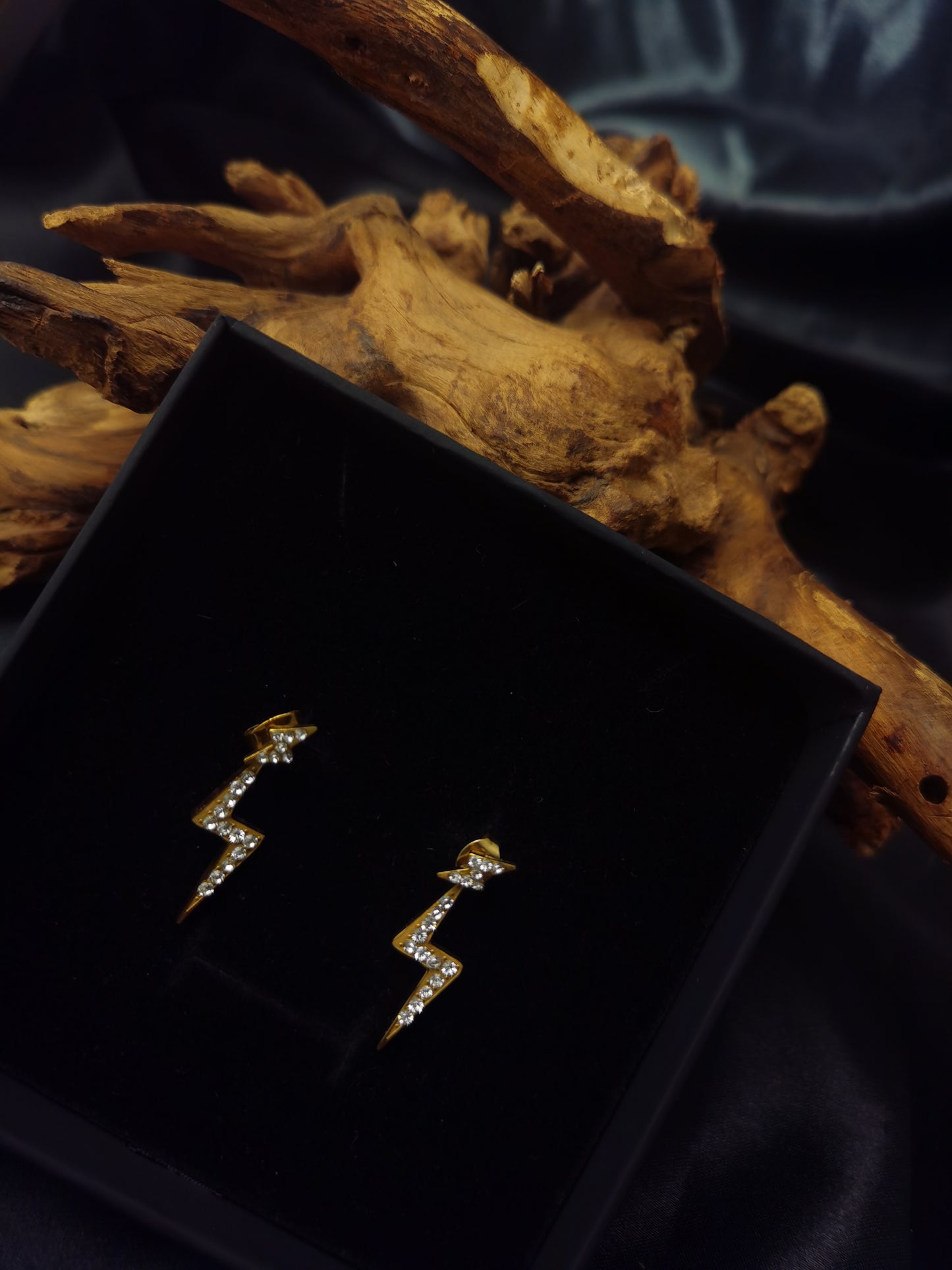 Double Lightning Earrings 18k gold-plated Titanium Steel GMJE6