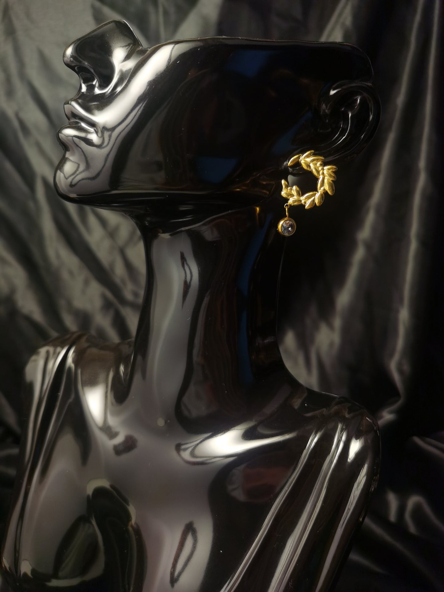 Ear of Wheat Zircon Earrings 18k gold-plated Titanium Steel GMJE10