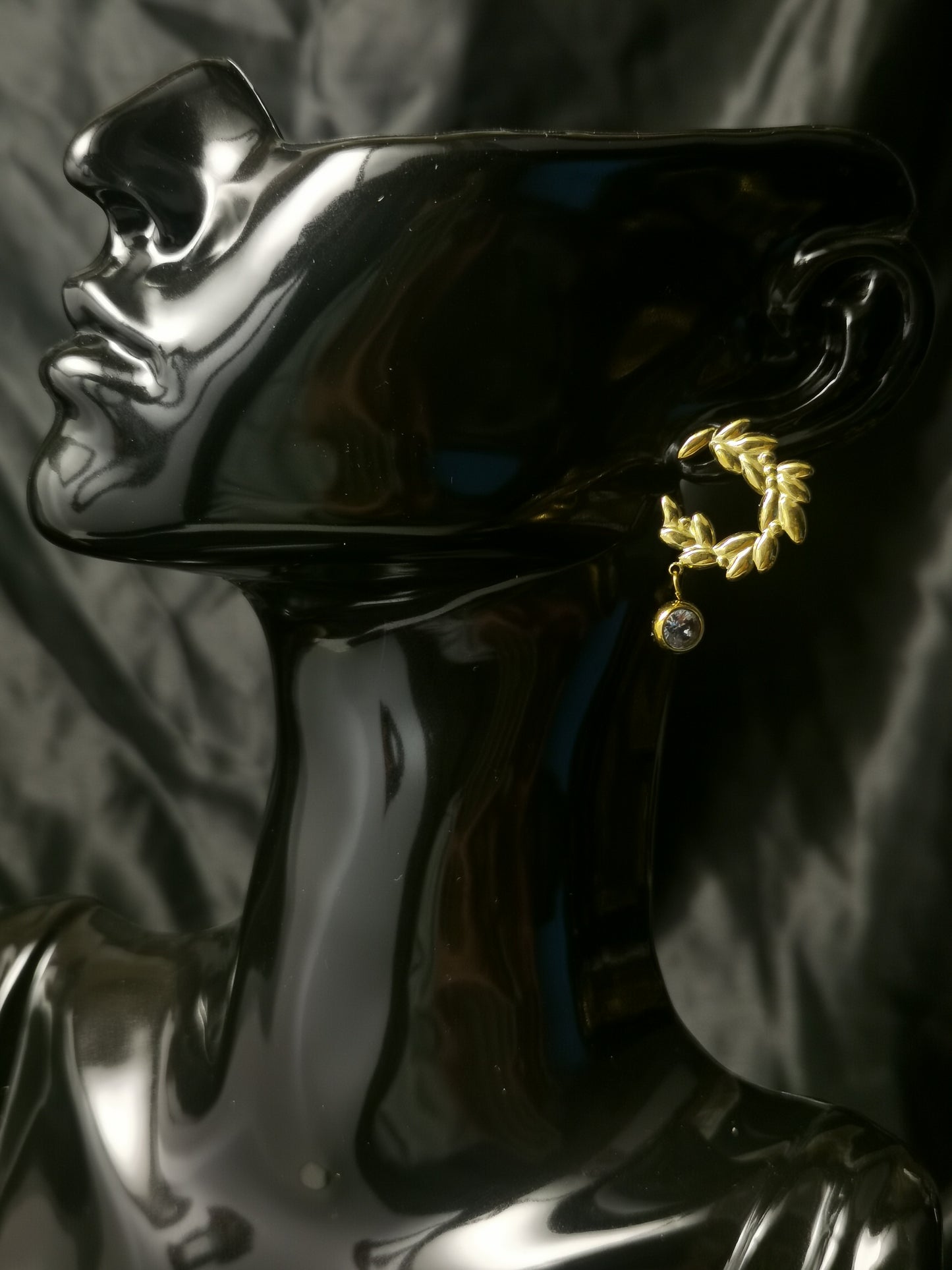 Ear of Wheat Zircon Earrings 18k gold-plated Titanium Steel GMJE10