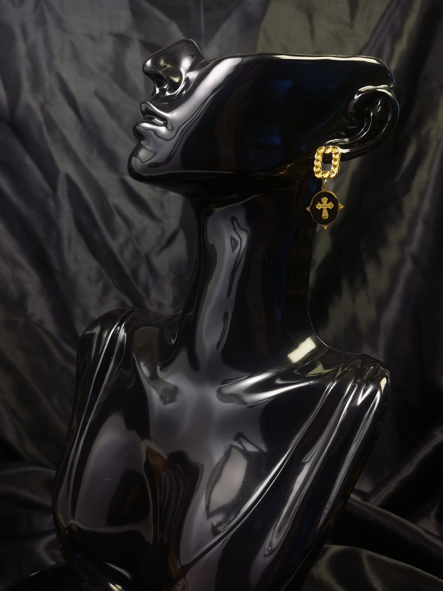 Cuban Square Earrings 18k gold-plated Titanium Steel GMJE16