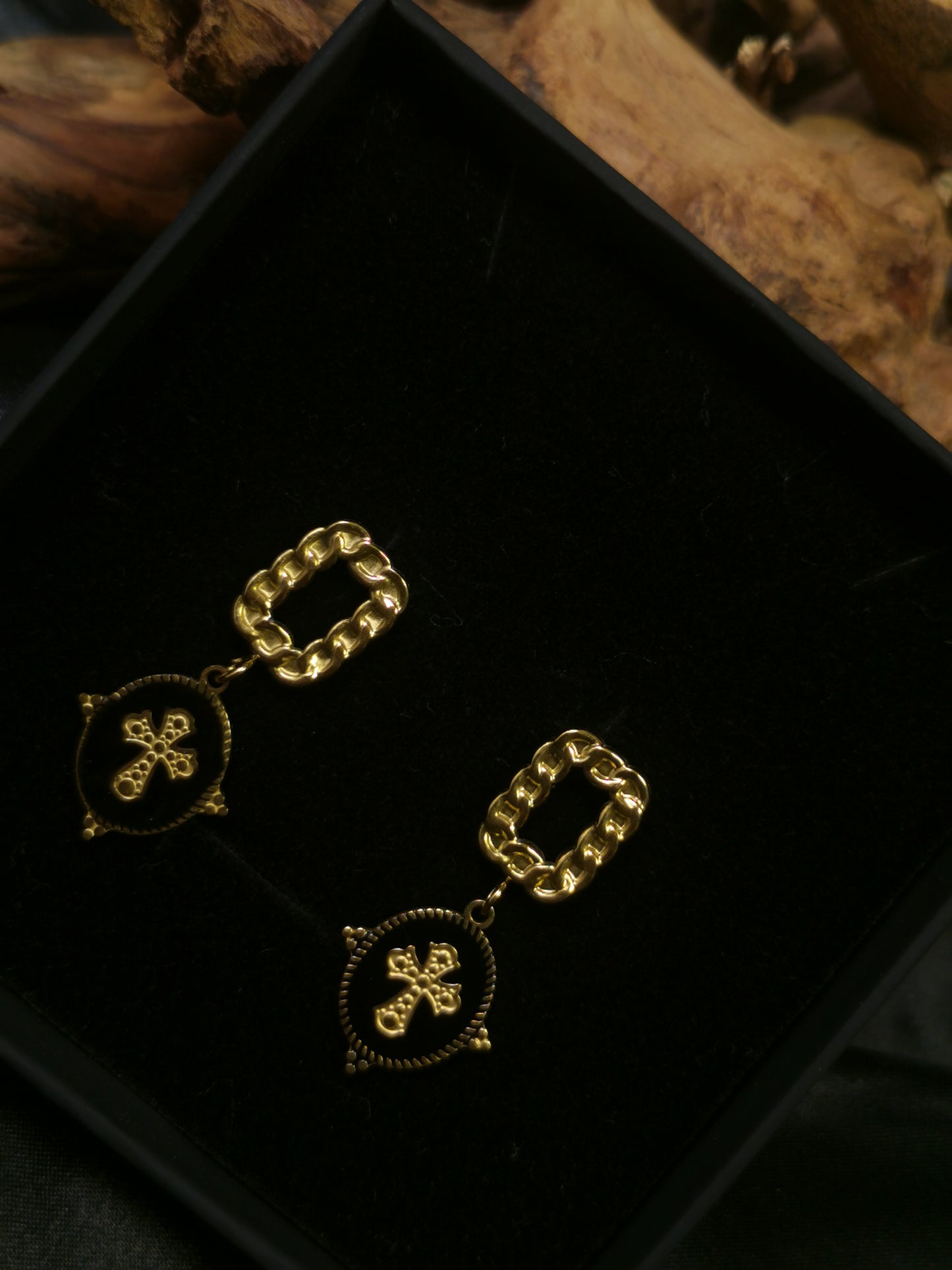 Cuban Square Earrings 18k gold-plated Titanium Steel GMJE16