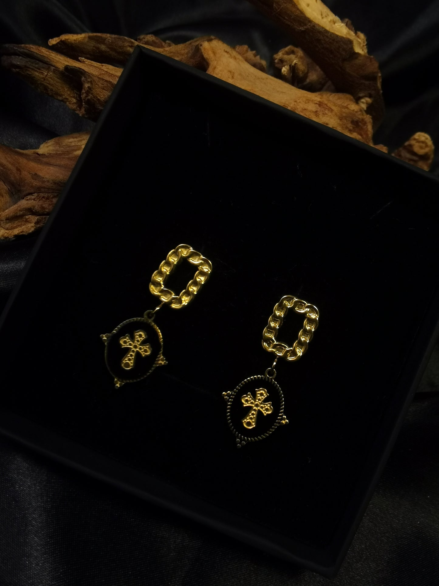 Cuban Square Earrings 18k gold-plated Titanium Steel GMJE16