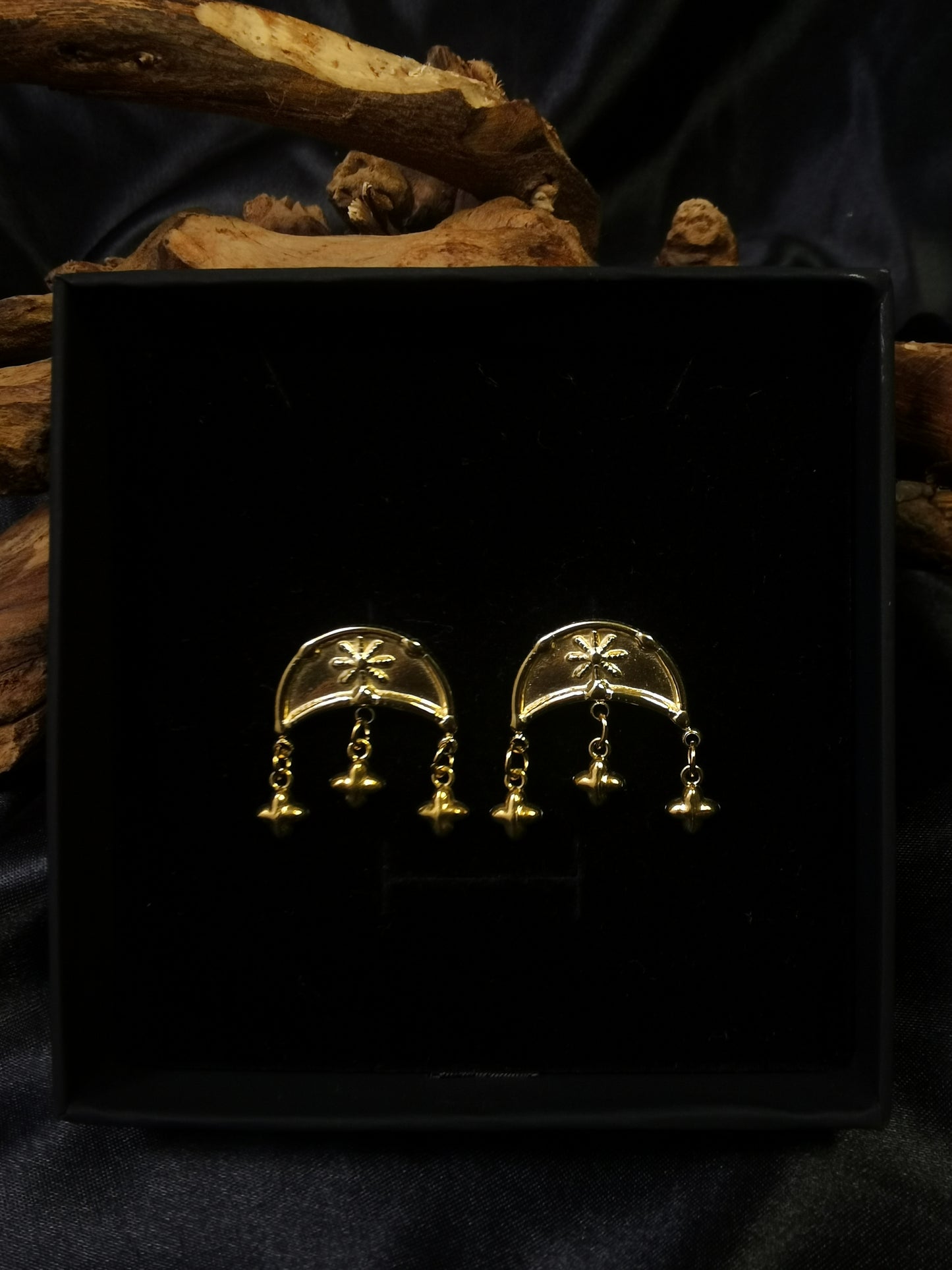 Moon Stars Earrings 18k gold-plated Titanium Steel GMJE17