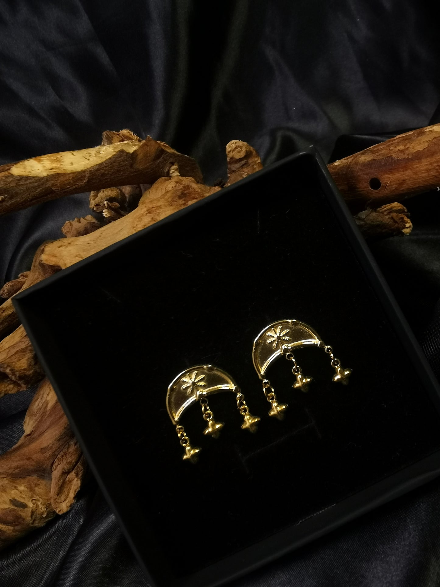 Moon Stars Earrings 18k gold-plated Titanium Steel GMJE17