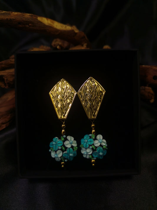 Coffin Earrings 18k gold-plated Titanium Steel 3D Flower GMJE18