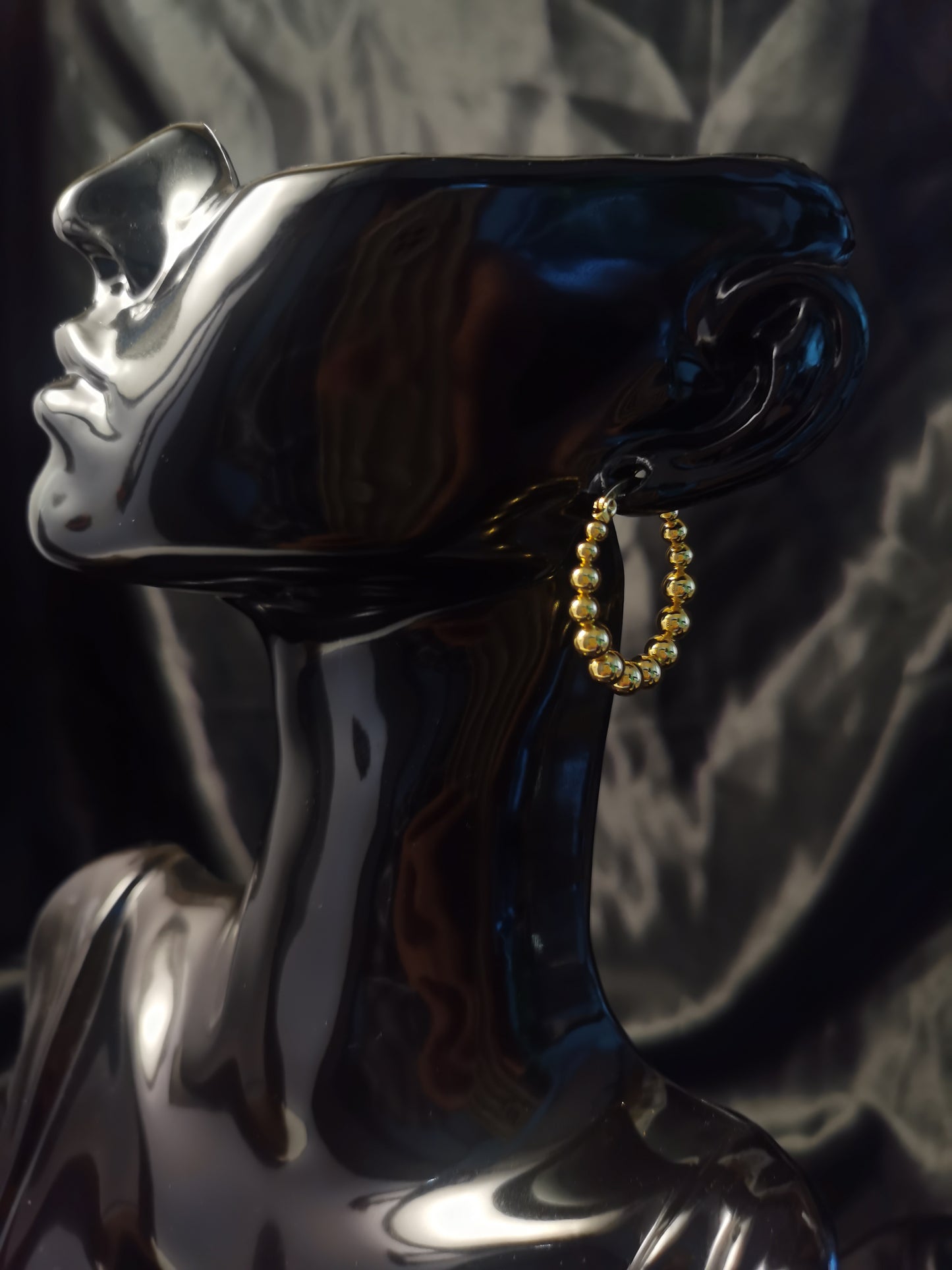 Ball Hoop Earrings 18k gold-plated Titanium Steel GMJE23