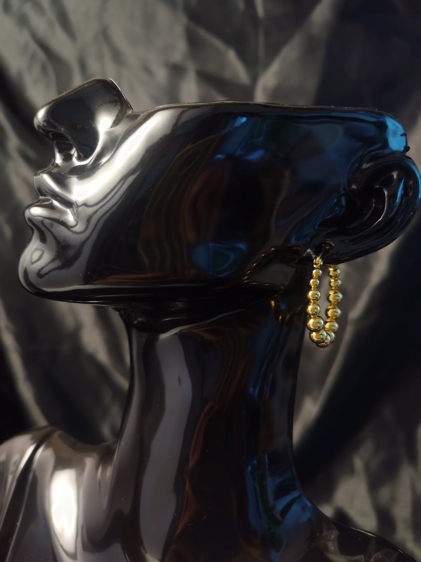 Ball Hoop Earrings 18k gold-plated Titanium Steel GMJE23