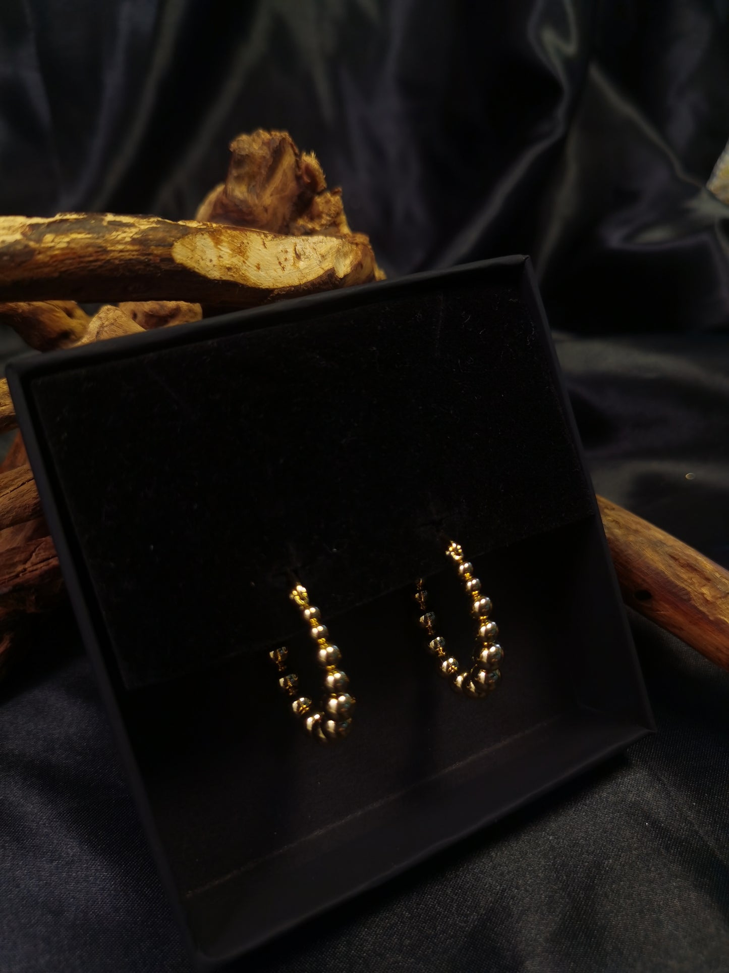 Ball Hoop Earrings 18k gold-plated Titanium Steel GMJE23