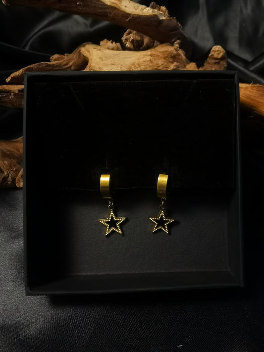 Huggie Star Earrings 18k gold-plated Titanium Steel GMJE30